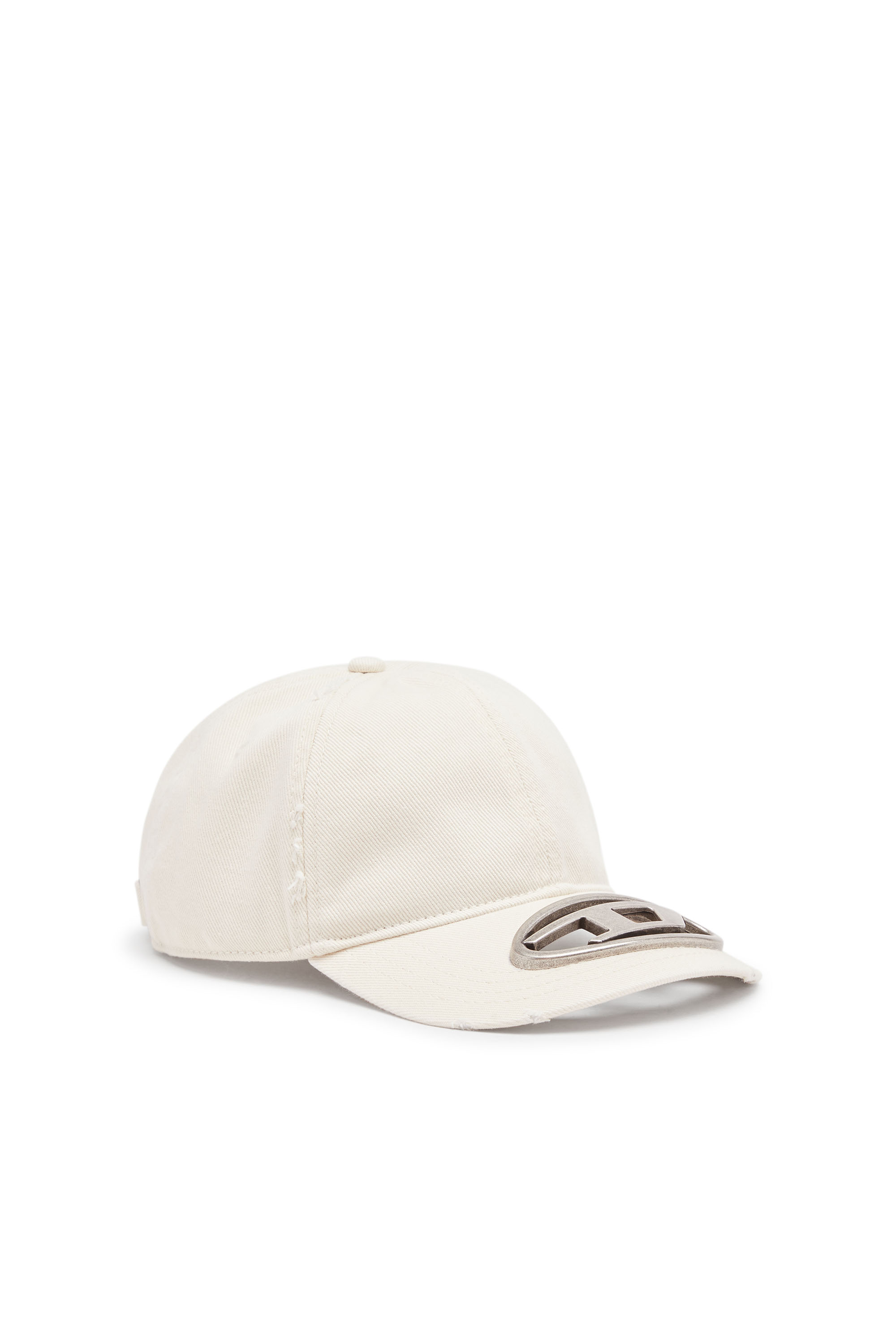 Diesel - C-BEAST-A1, Cappello da baseball con logo Oval D in metallo Uomo in Bianco - 1