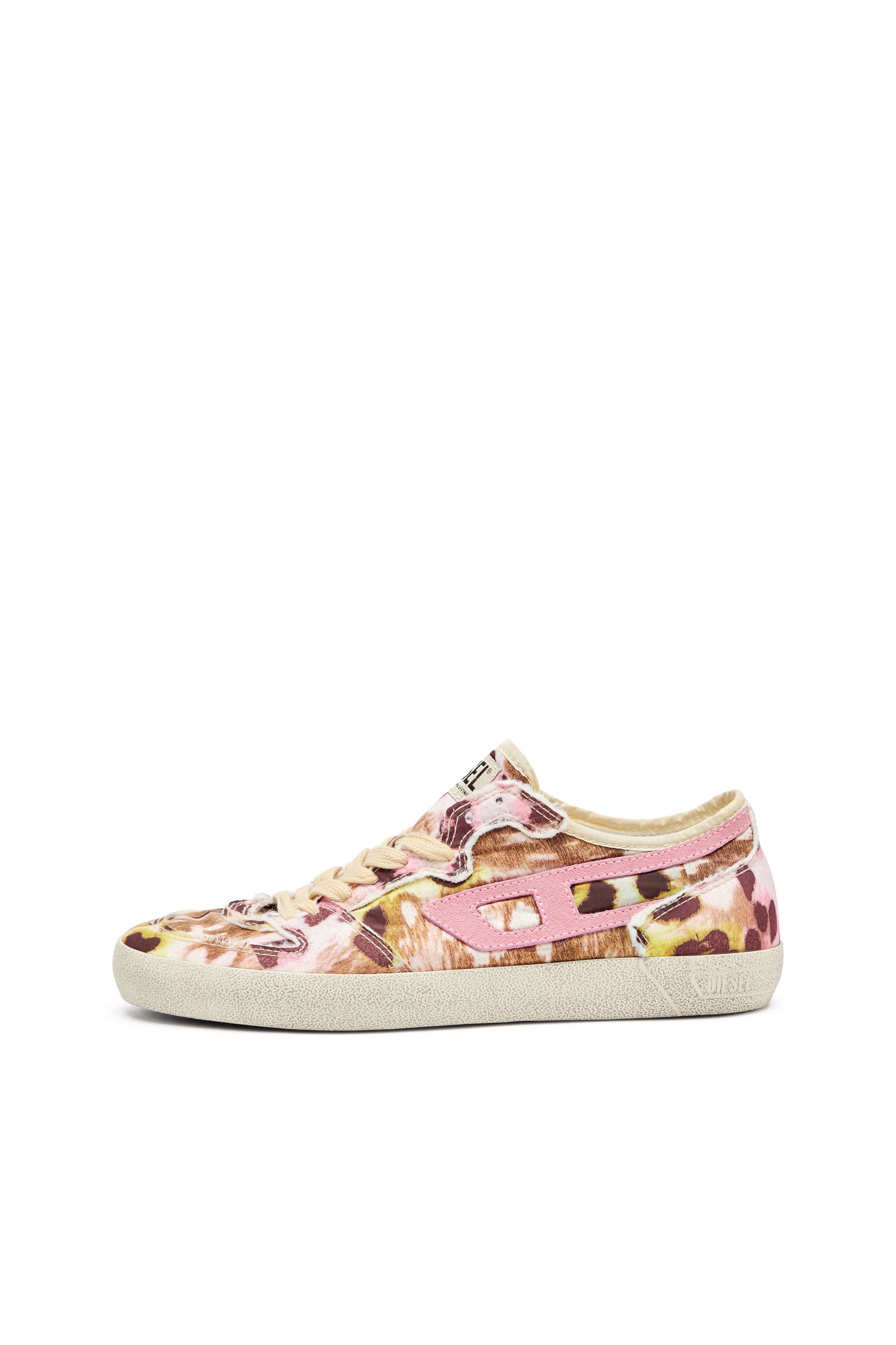 Diesel - S-LEROJI D-1 LOW W, S-Leroji D-Sneaker in nylon stampato distressed Donna in Multicolor - 7