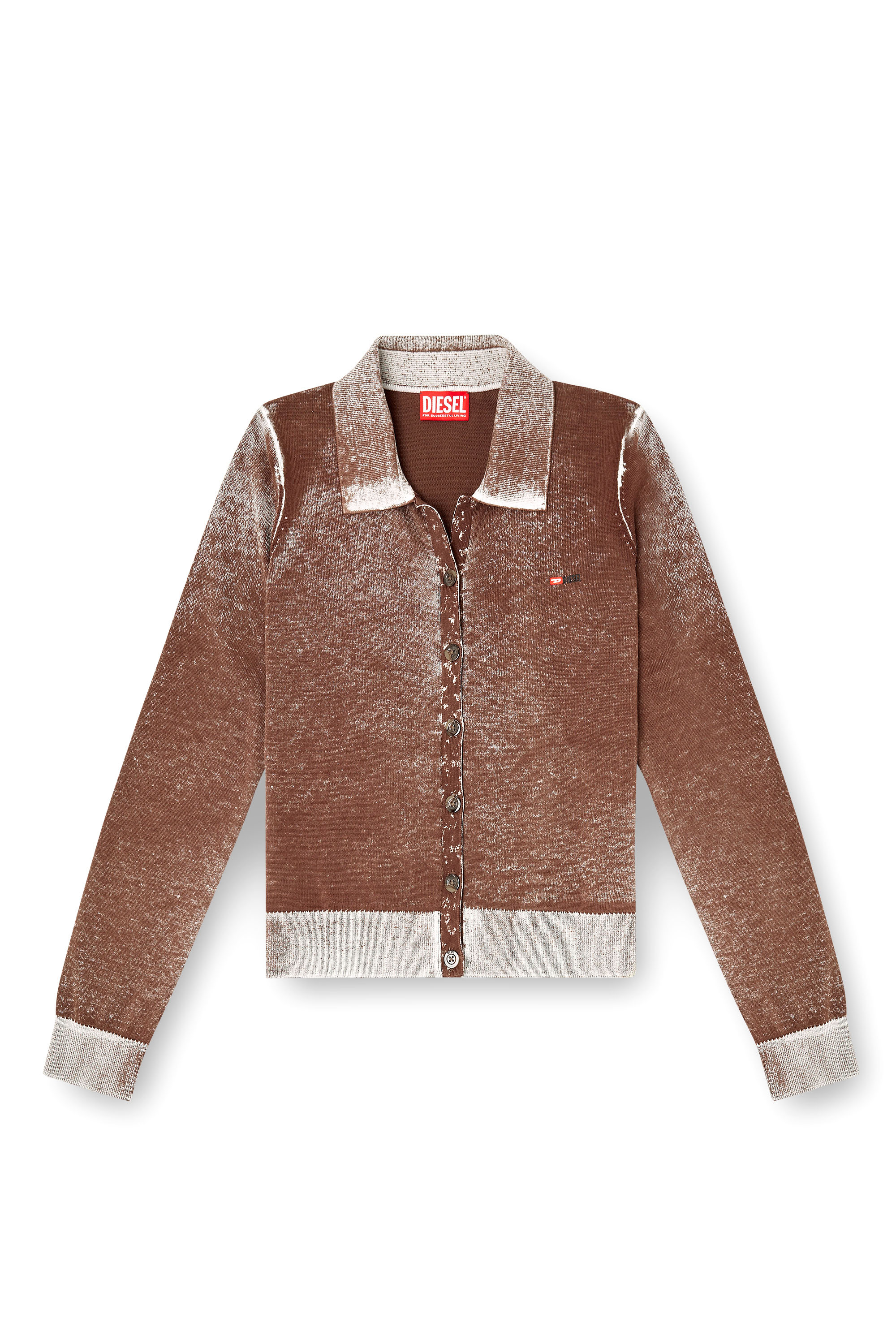 Diesel - M-LOREN, Cardigan con stampa interna sfumata Donna in Marrone - 3
