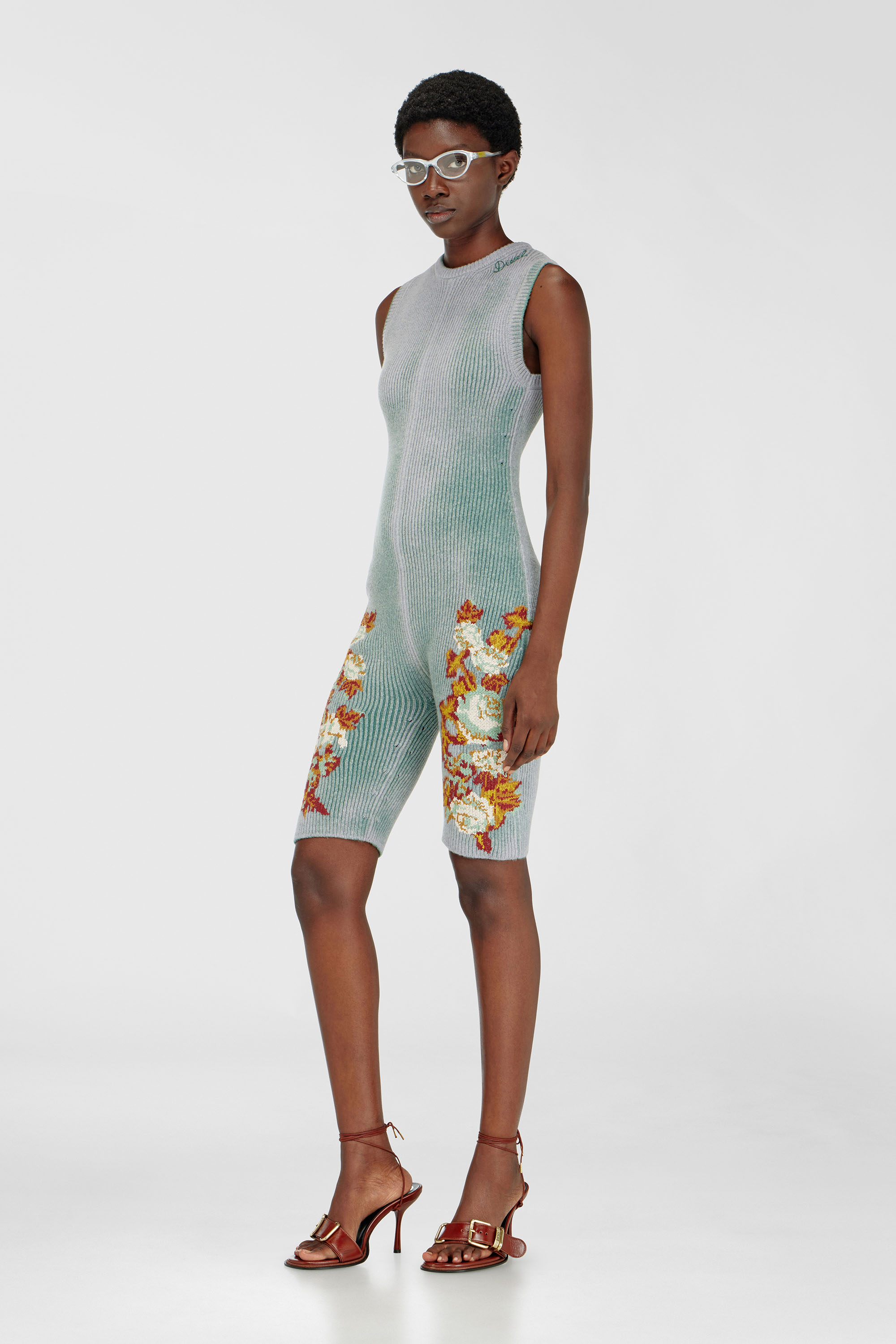 Diesel - M-RAREM, Tuta in maglia con motivo floreale Donna in ToBeDefined - 3