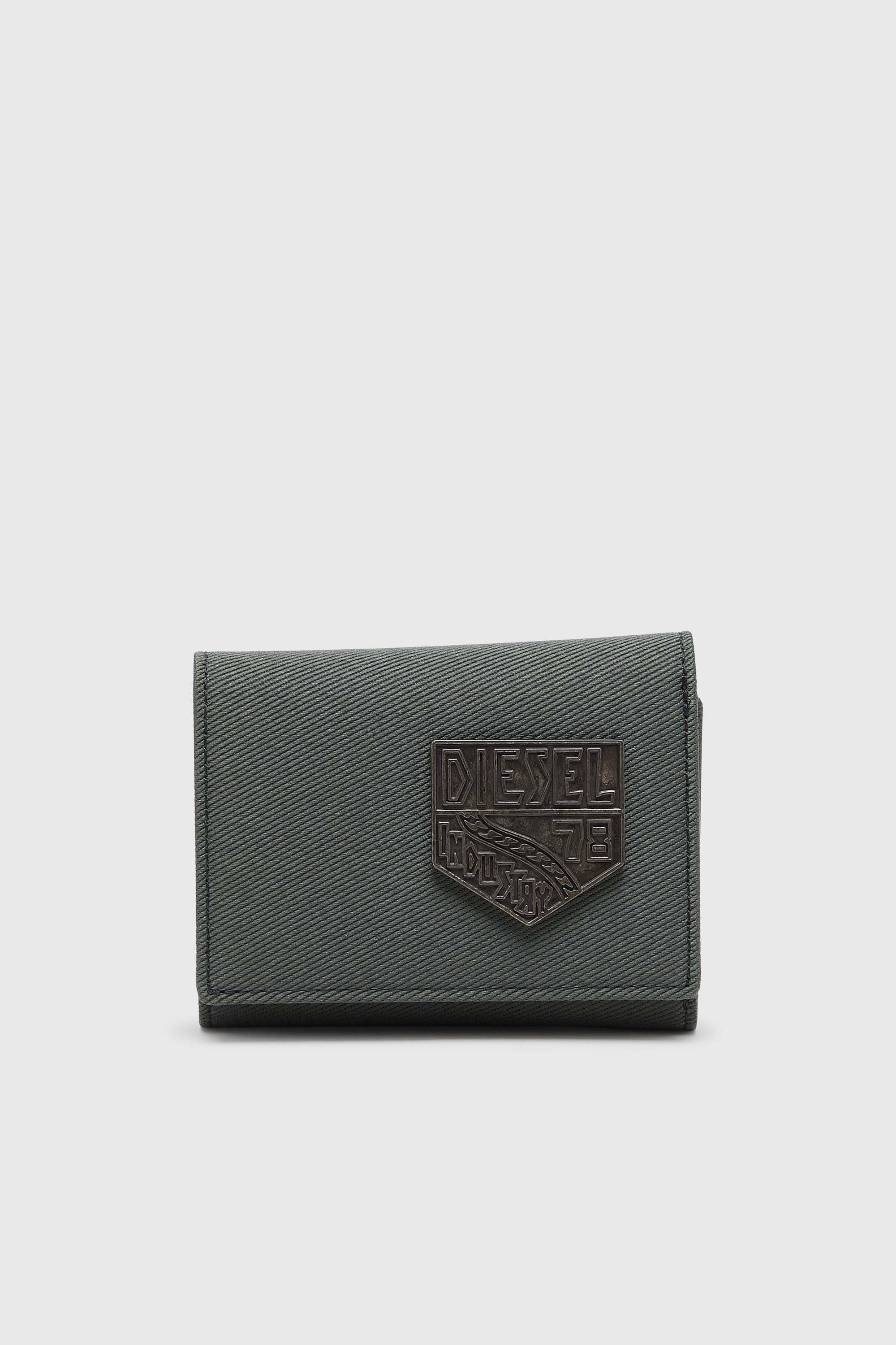 Diesel - D-PACK TRI FOLD COIN 3D, Portamonete con patch in rilievo Uomo in Verde - 1