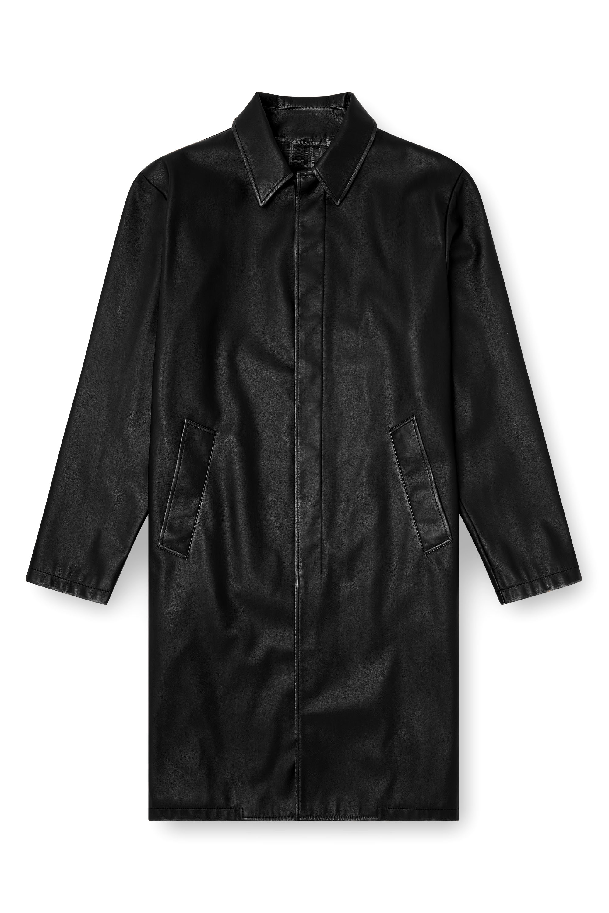 Diesel - J-RIVERS, Car coat in tessuto tecnico distressed Uomo in Nero - 3