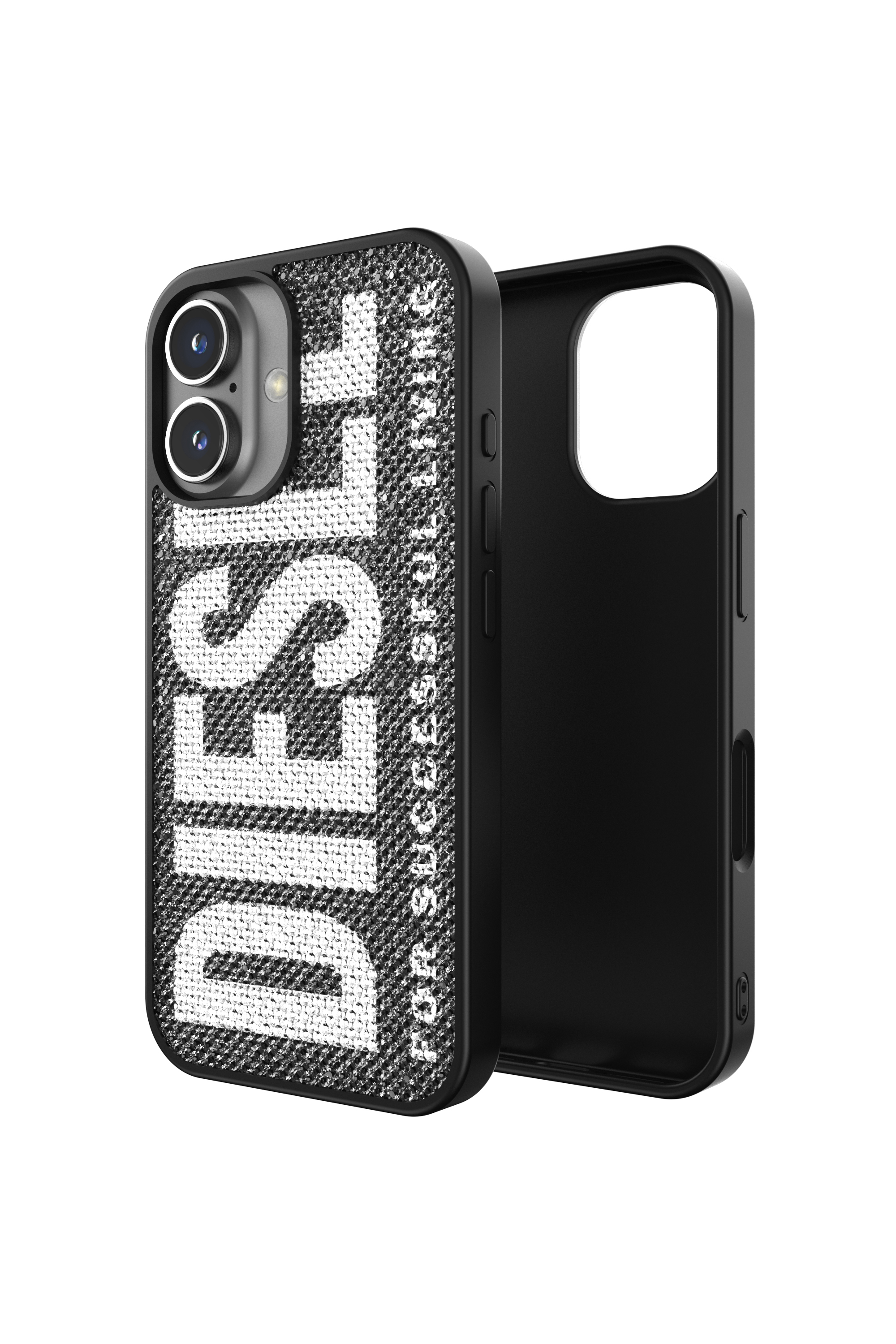 Diesel - 60183 MOULDED CASE, Cover con cristallo Swarovski per iP 16 Unisex in Nero - 1