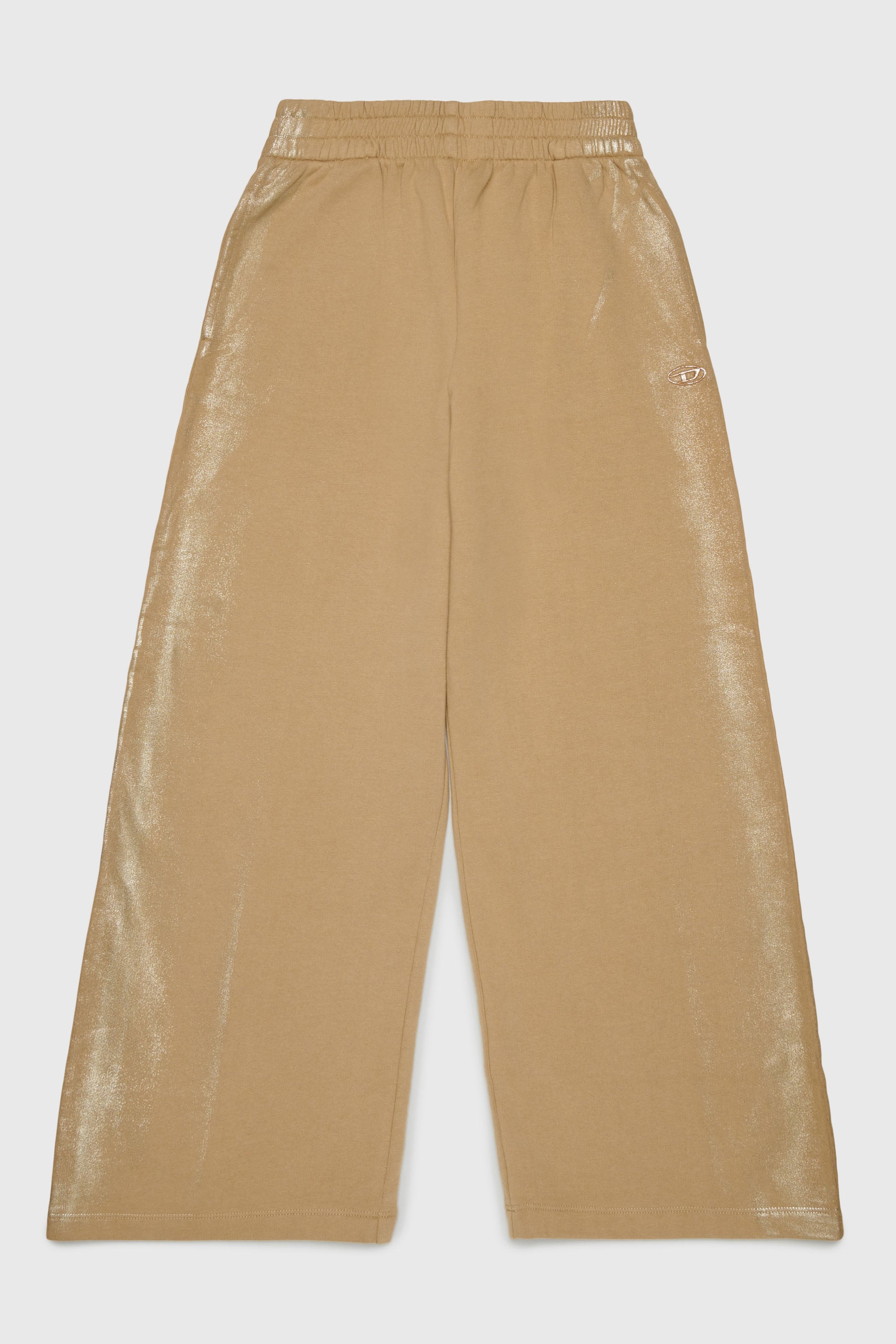 Diesel - PAELIC, Pantaloni wide effetto metallizzato Donna in Marrone - 1