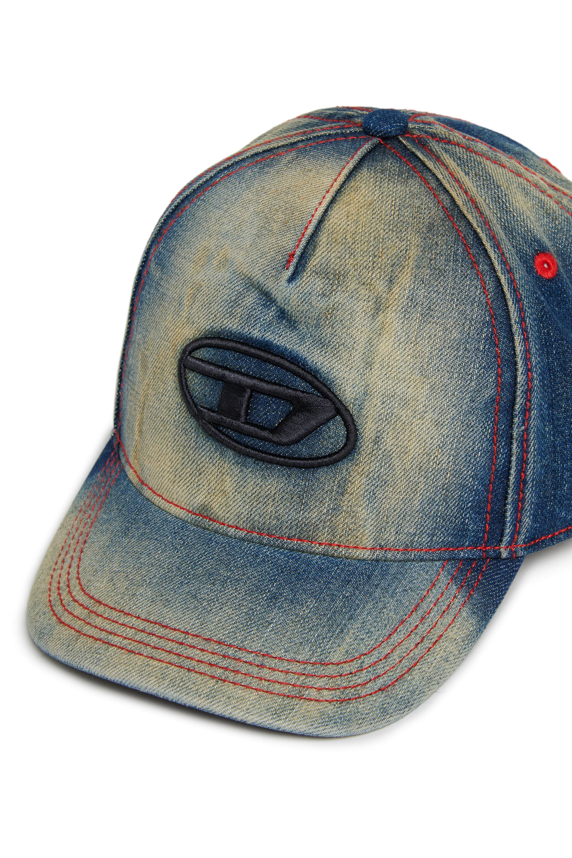 Diesel - FIMEN, Cappellino in denim faded con ricamo Oval D Unisex in Blu - 3