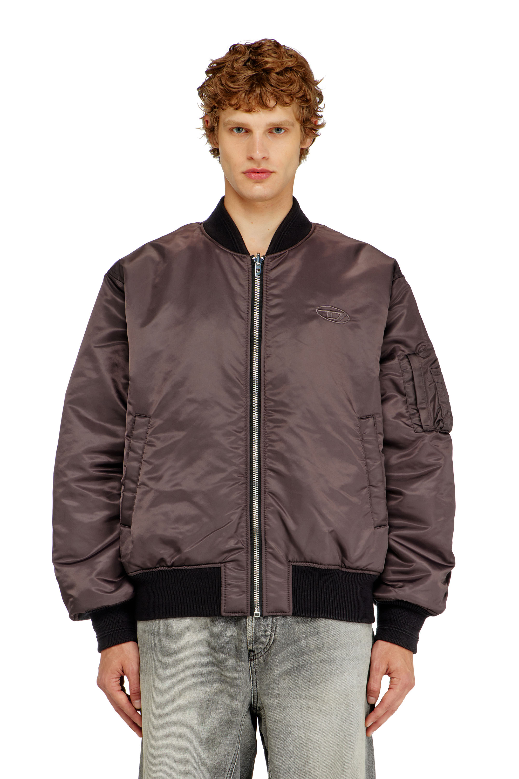Diesel - W-TYPE-D1, Giacca bomber imbottita con ricamo Oval D Uomo in Nero - 6