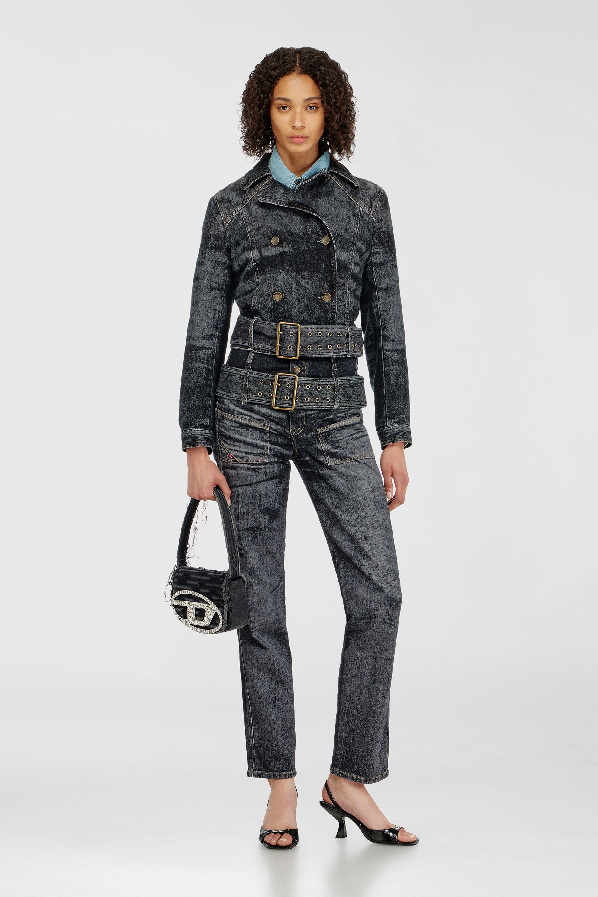 Diesel - Woman's Slim Jeans D-Gorina 09Q30, Black/Dark grey - 1