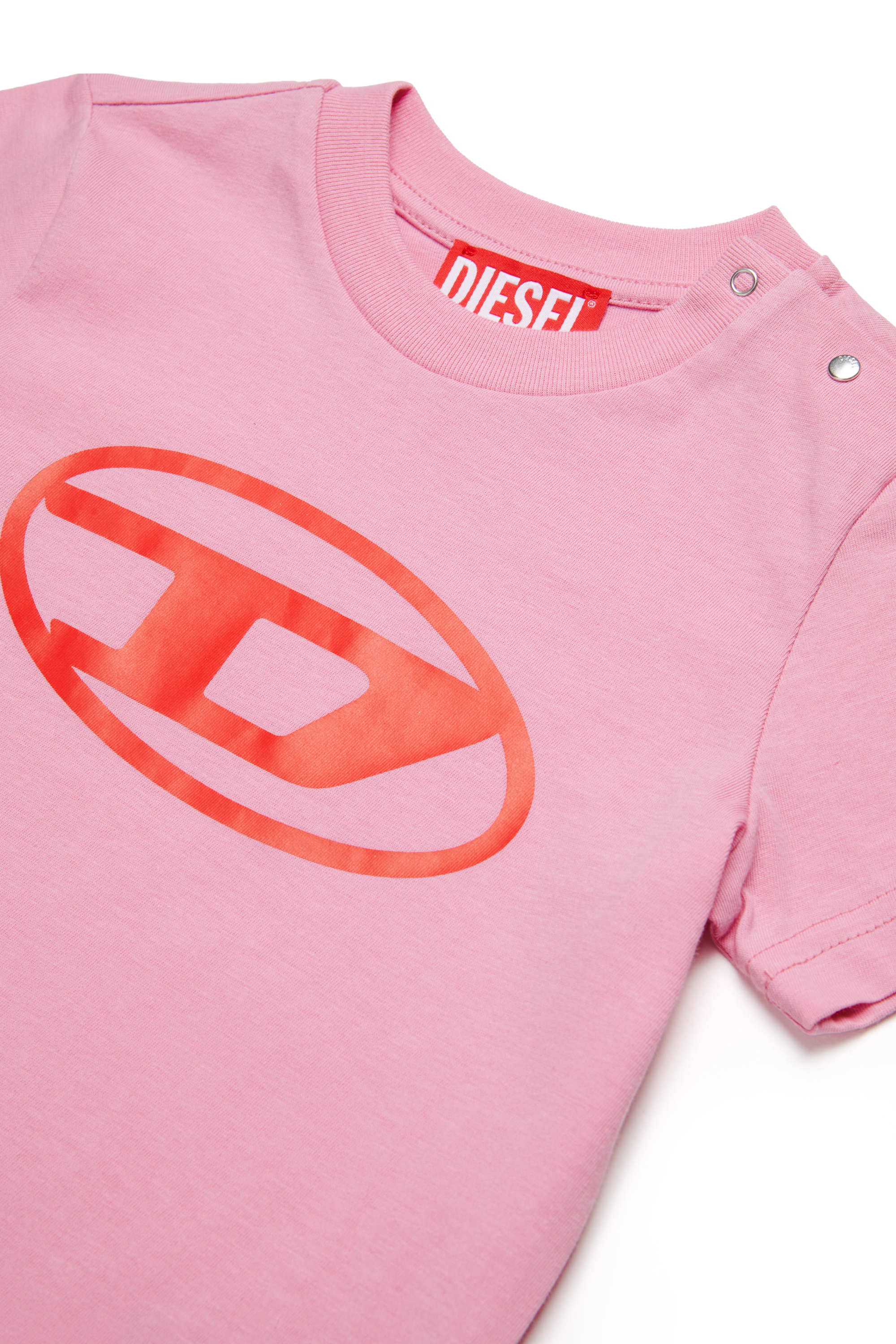 Diesel - TCERB, T-shirt con logo Oval D Unisex in Rosa - 3