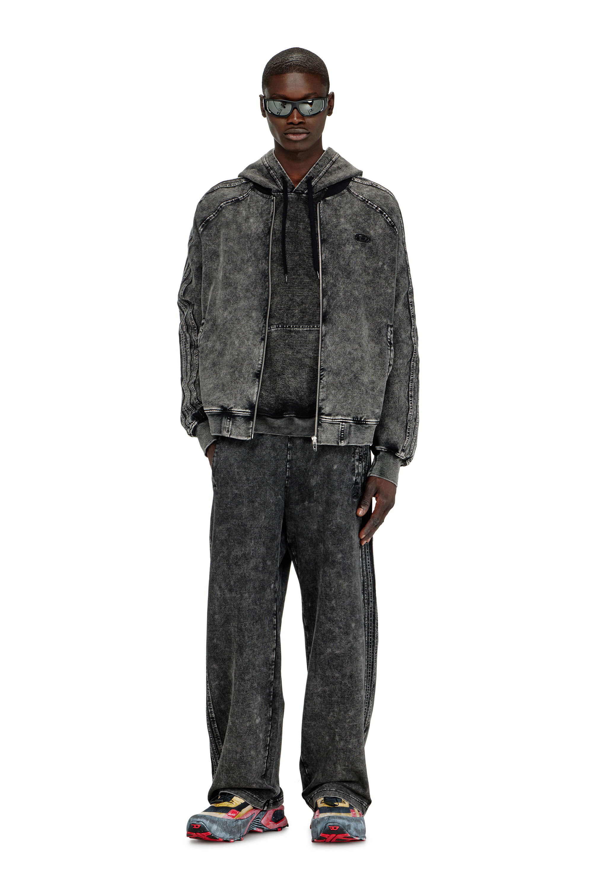 Diesel - S-ALT, Felpa con chiusura a zip e bande lungo le maniche Uomo in ToBeDefined - 2