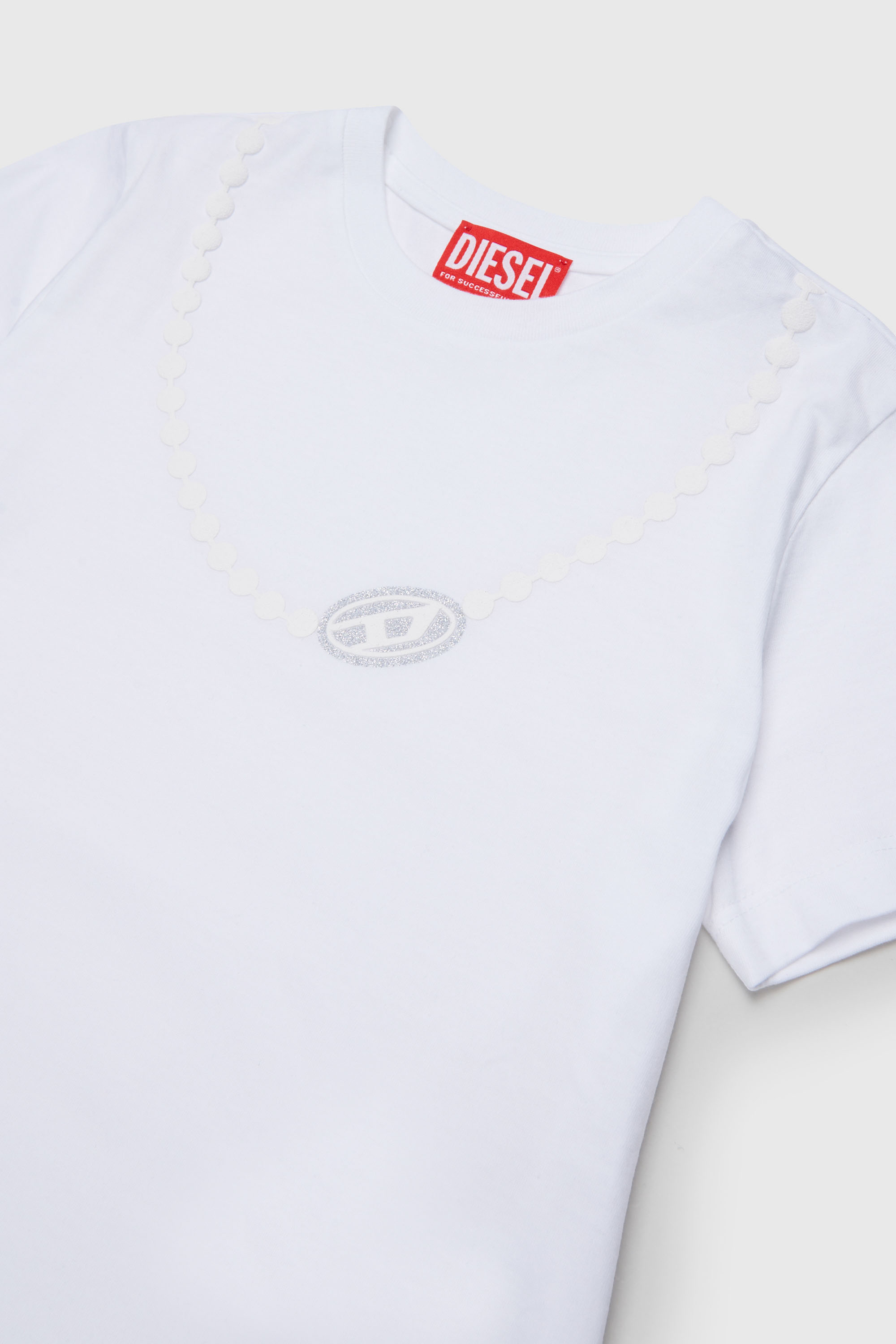 Diesel - TICLA, T-shirt in cotone con stampa collana Donna in Bianco - 3