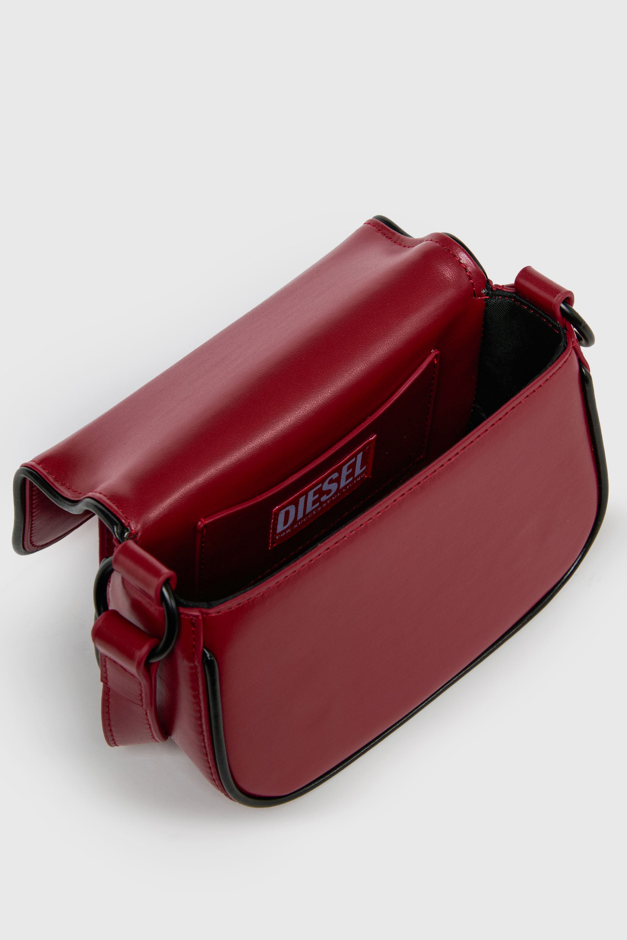 Diesel - WIRT, WIRT - Borsa a tracolla con logo Oval D embossato Donna in Rosso - 4