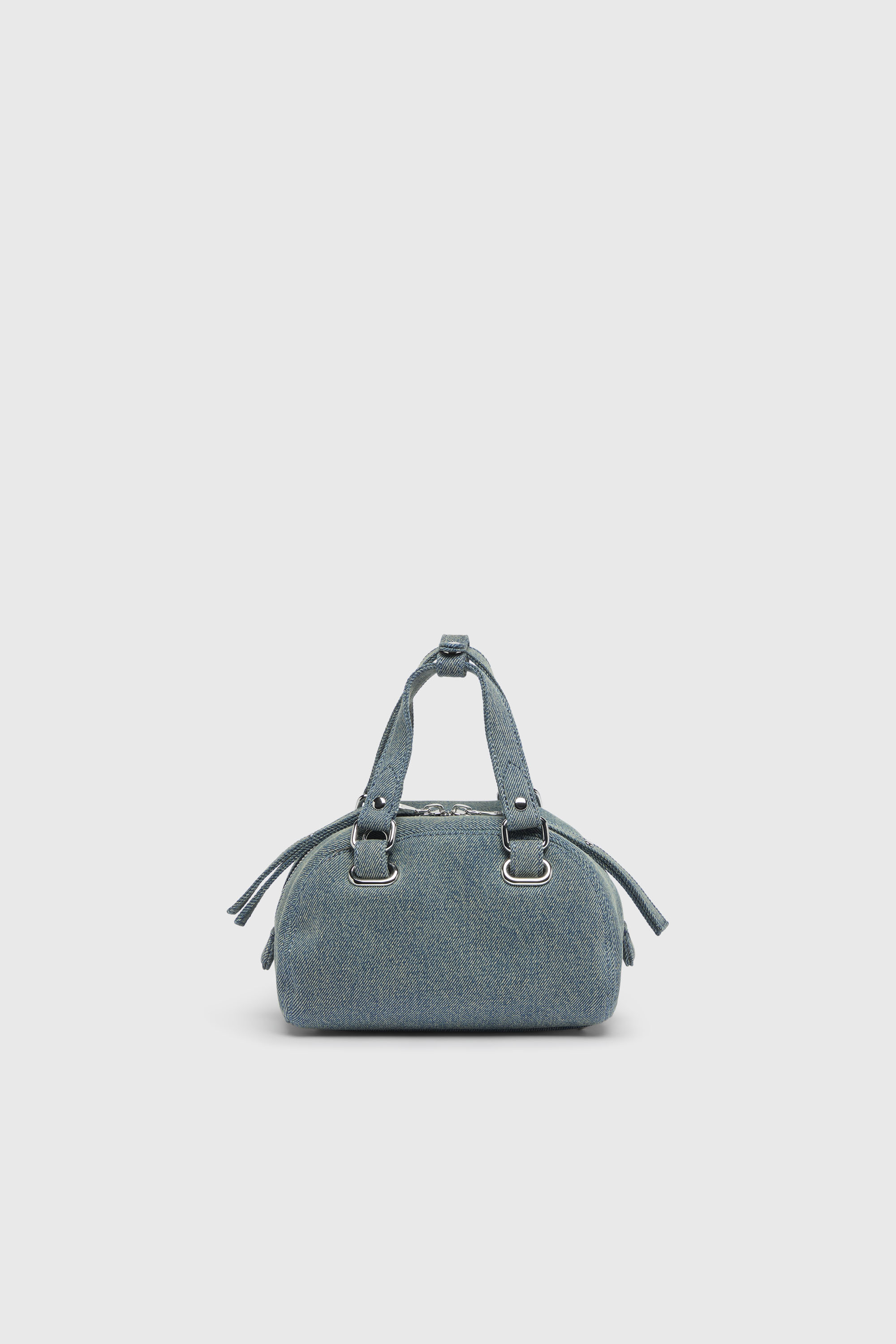 Diesel - 1DR DOME SOFT CROSSBODY, 1DR Dome-Borsa bowling piccola in denim con logo Oval D Unisex in Blu - 2