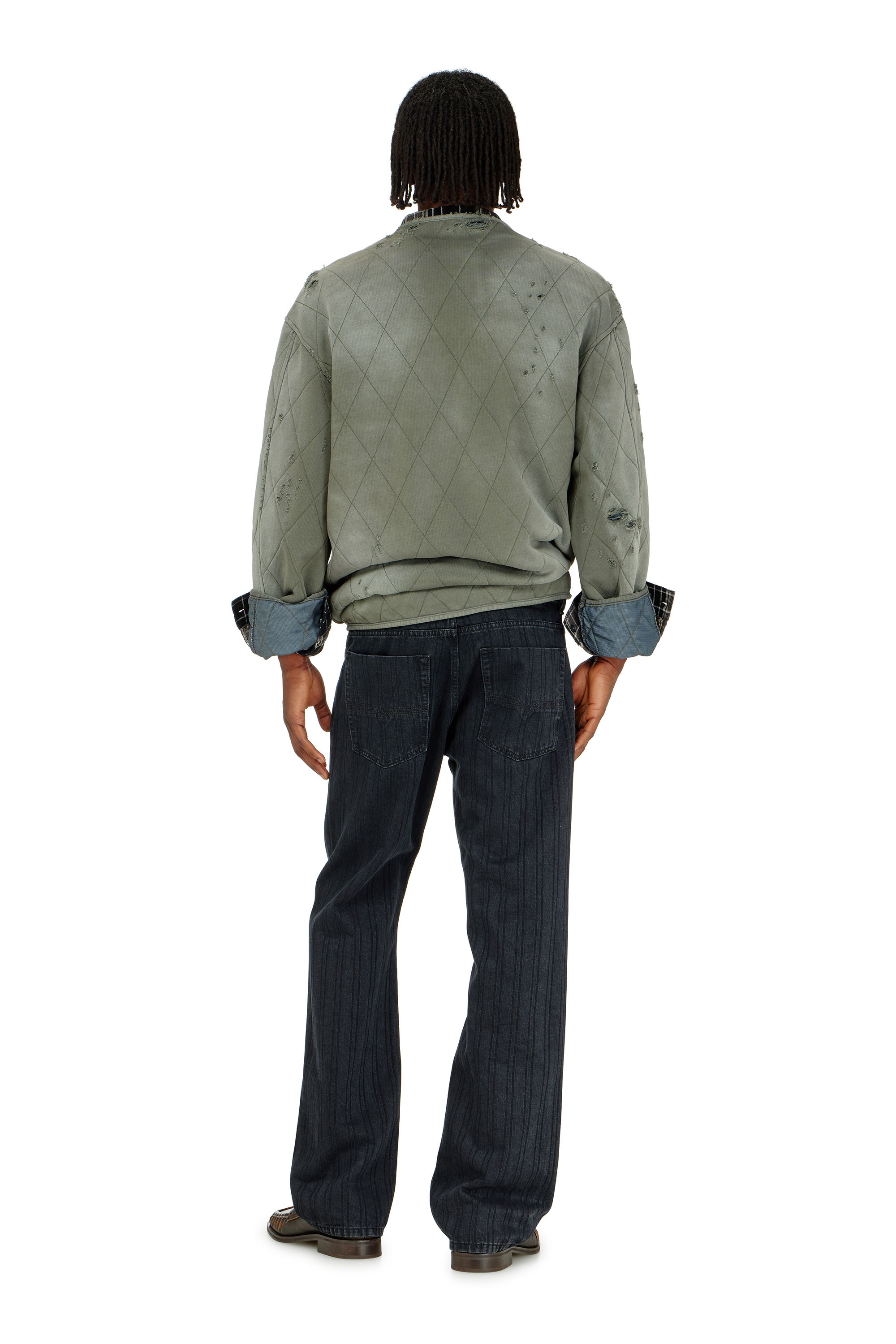 Diesel - Relaxed Jeans 1980 D-Eeper 09Q12 Uomo, Nero/Grigio scuro - Image 3
