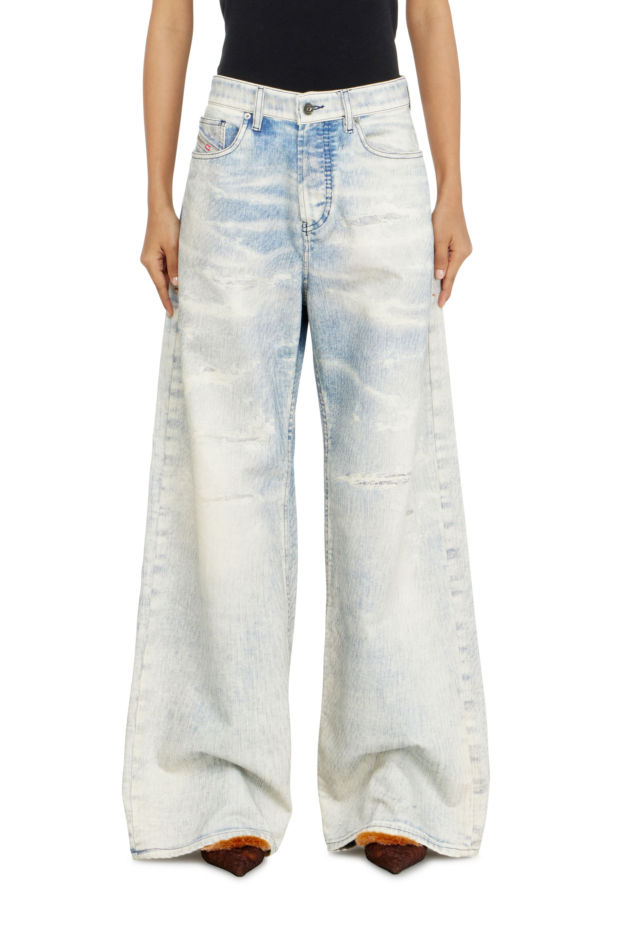Diesel - Relaxed Jeans 1996 D-Sire 09R69 Donna, Blu Chiaro - Image 4