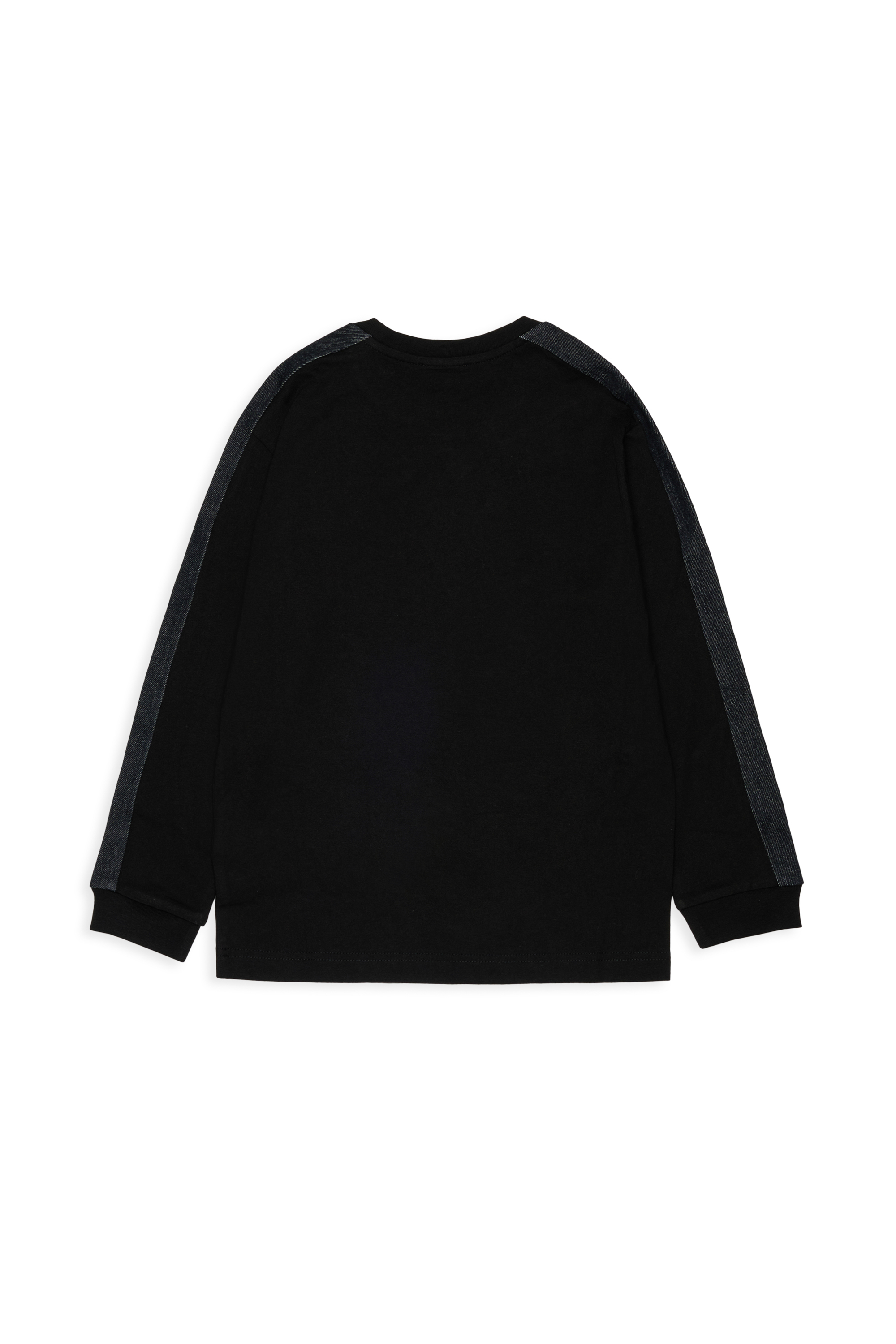 Diesel - TEAN OVER, T-shirt a manica lunga con logo e bande a contrasto Uomo in Nero - 2