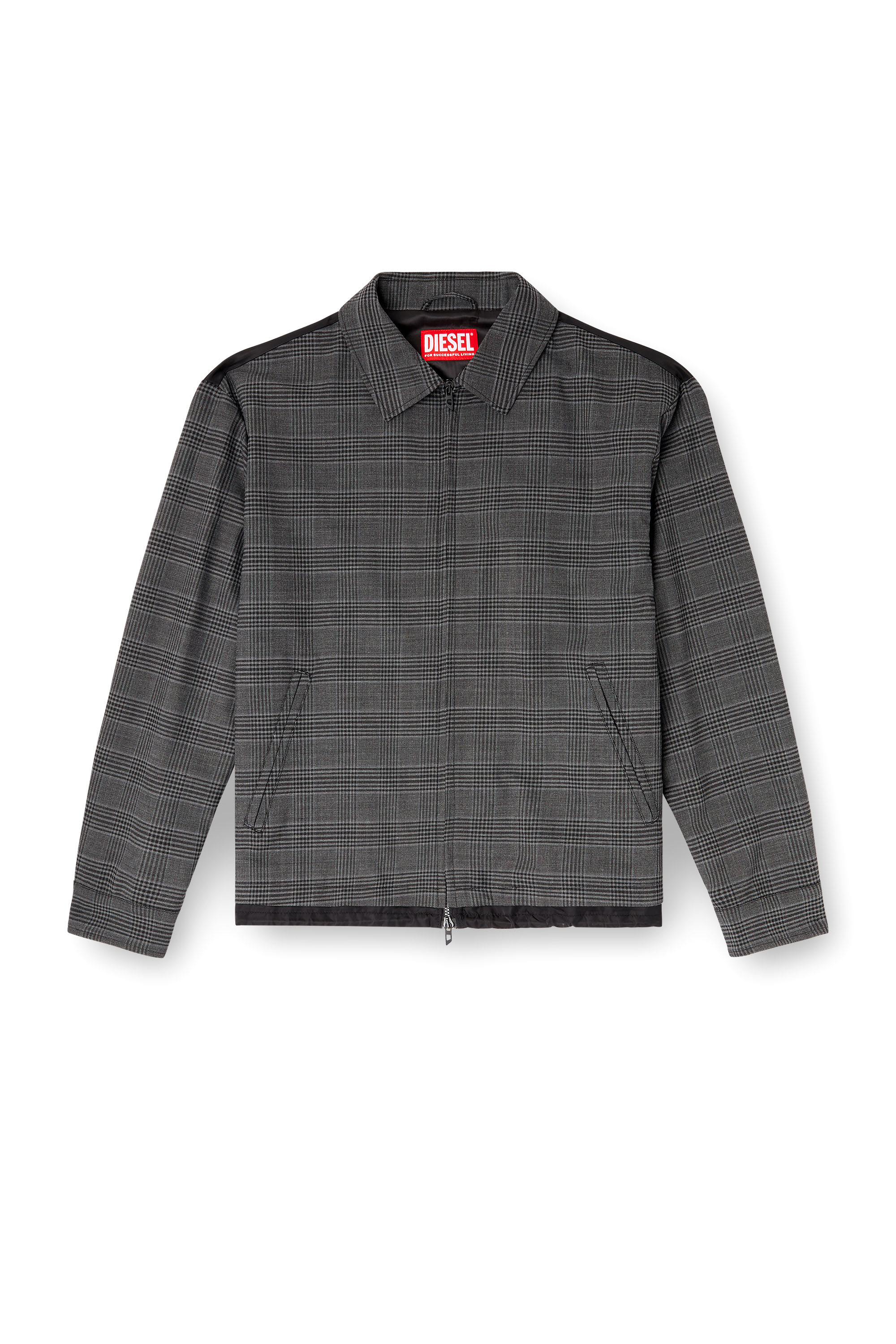 Diesel - J-TING, Giacca sportiva in misto lana e raso con tessuto Principe di Galles Uomo in Multicolor - 3