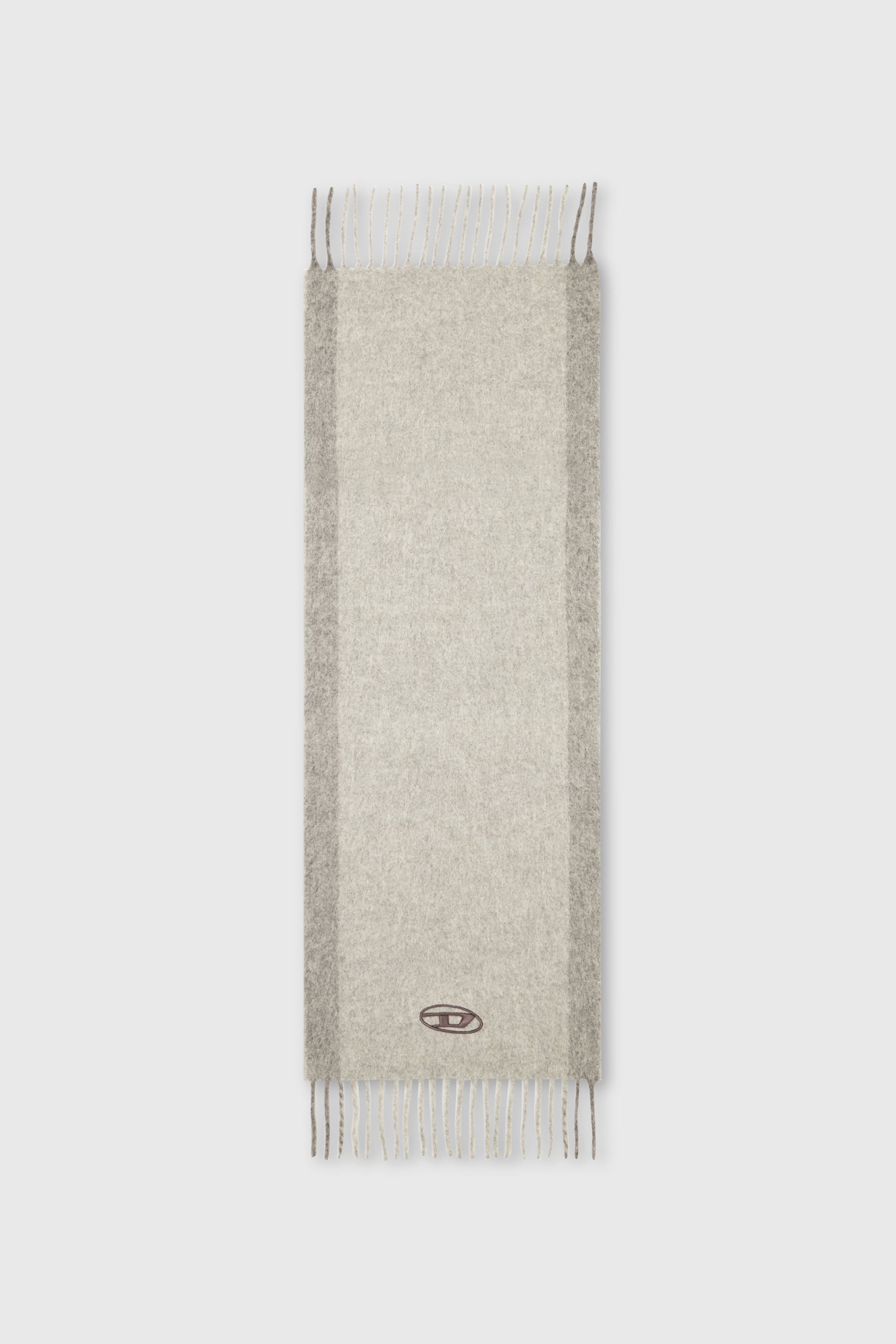 Diesel - S-OLID, Sciarpa in misto lana con righe a contrasto Uomo in Grigio - 2
