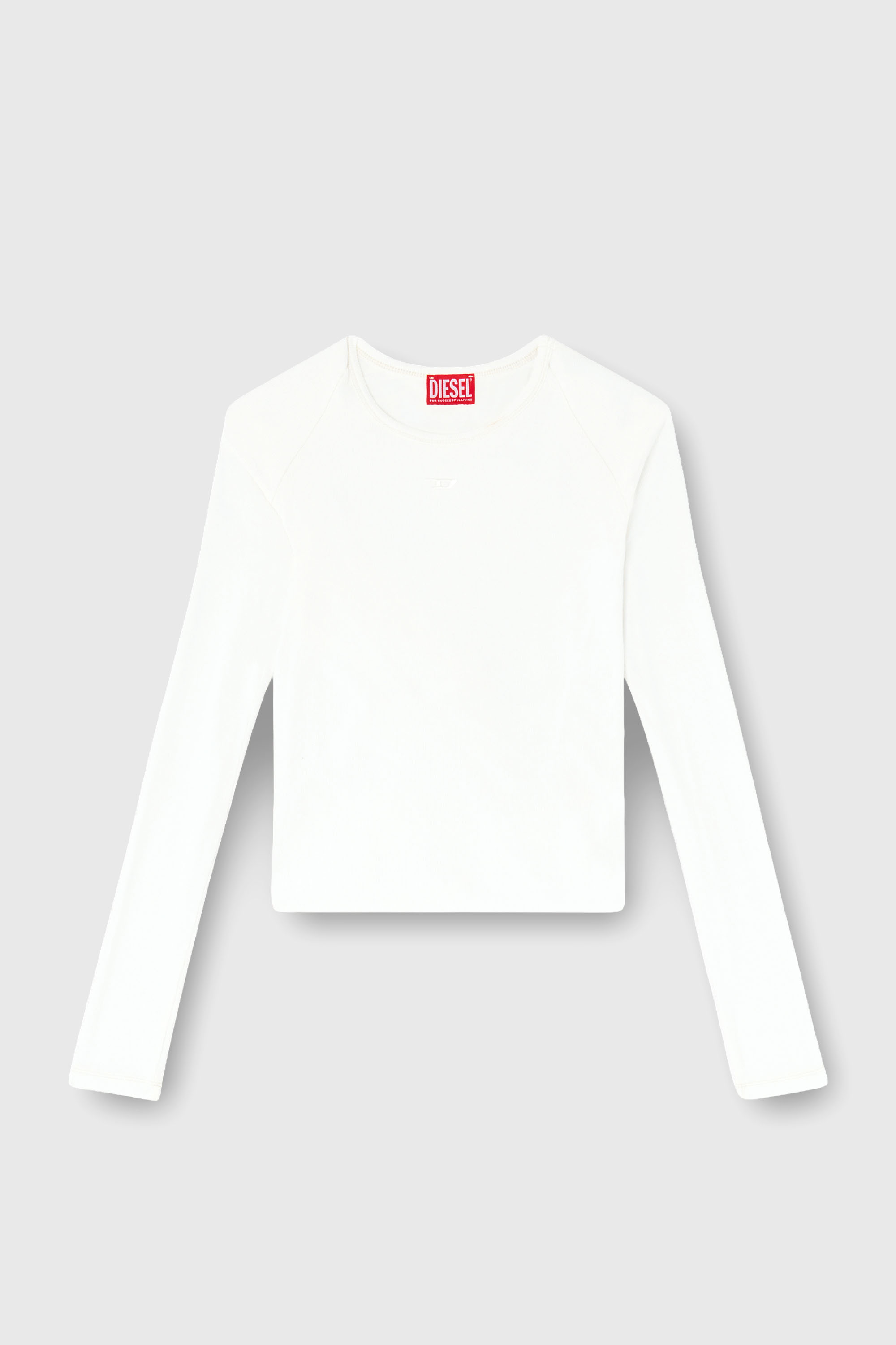 Diesel - T-ASAY-PL, T-shirt a manica lunga in jersey a doppio strato Donna in Bianco - 2