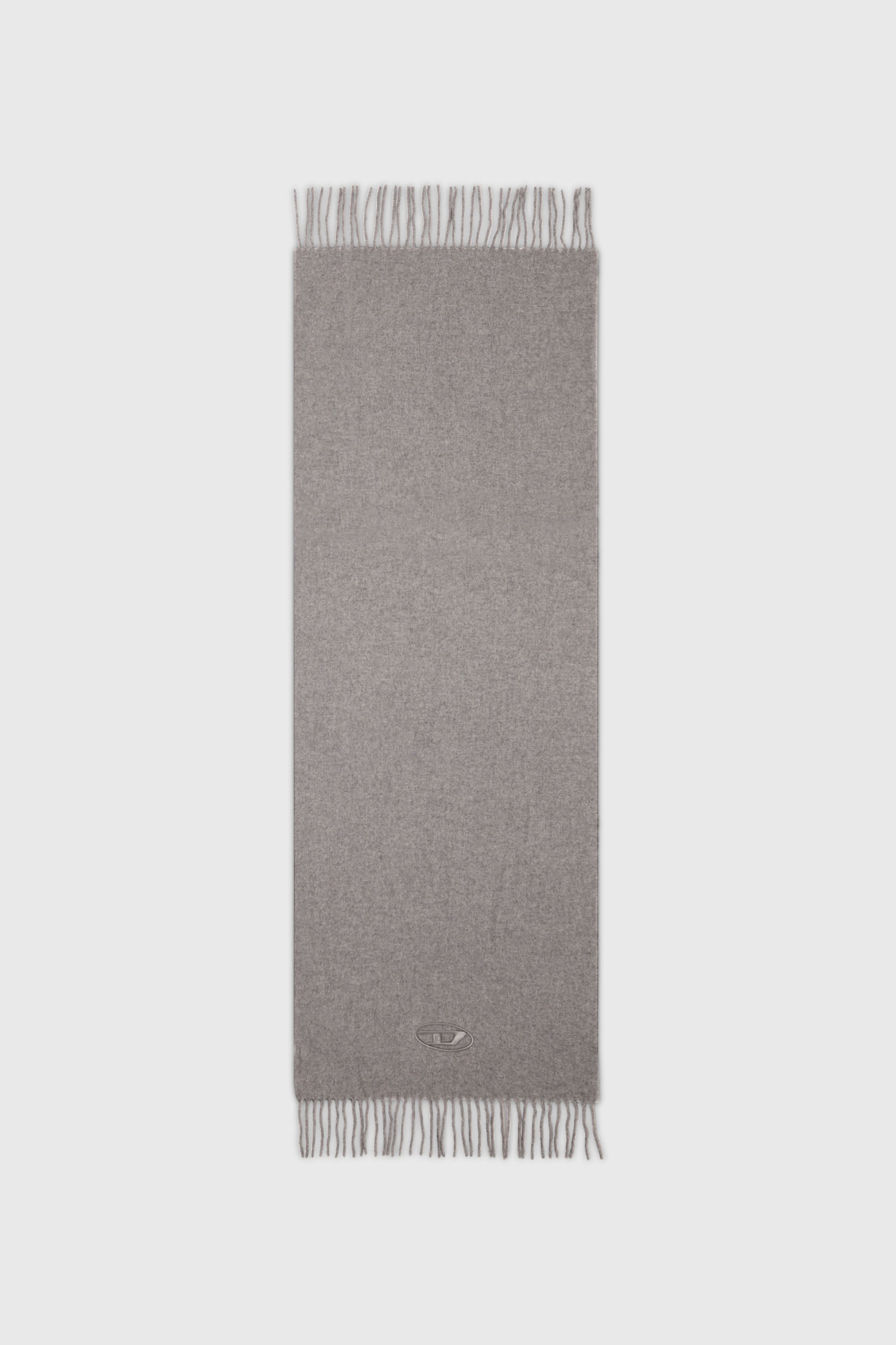 Diesel - S-IMON-D-LONG, Sciarpa in misto lana con bordi frangiati Unisex in Grigio - 2