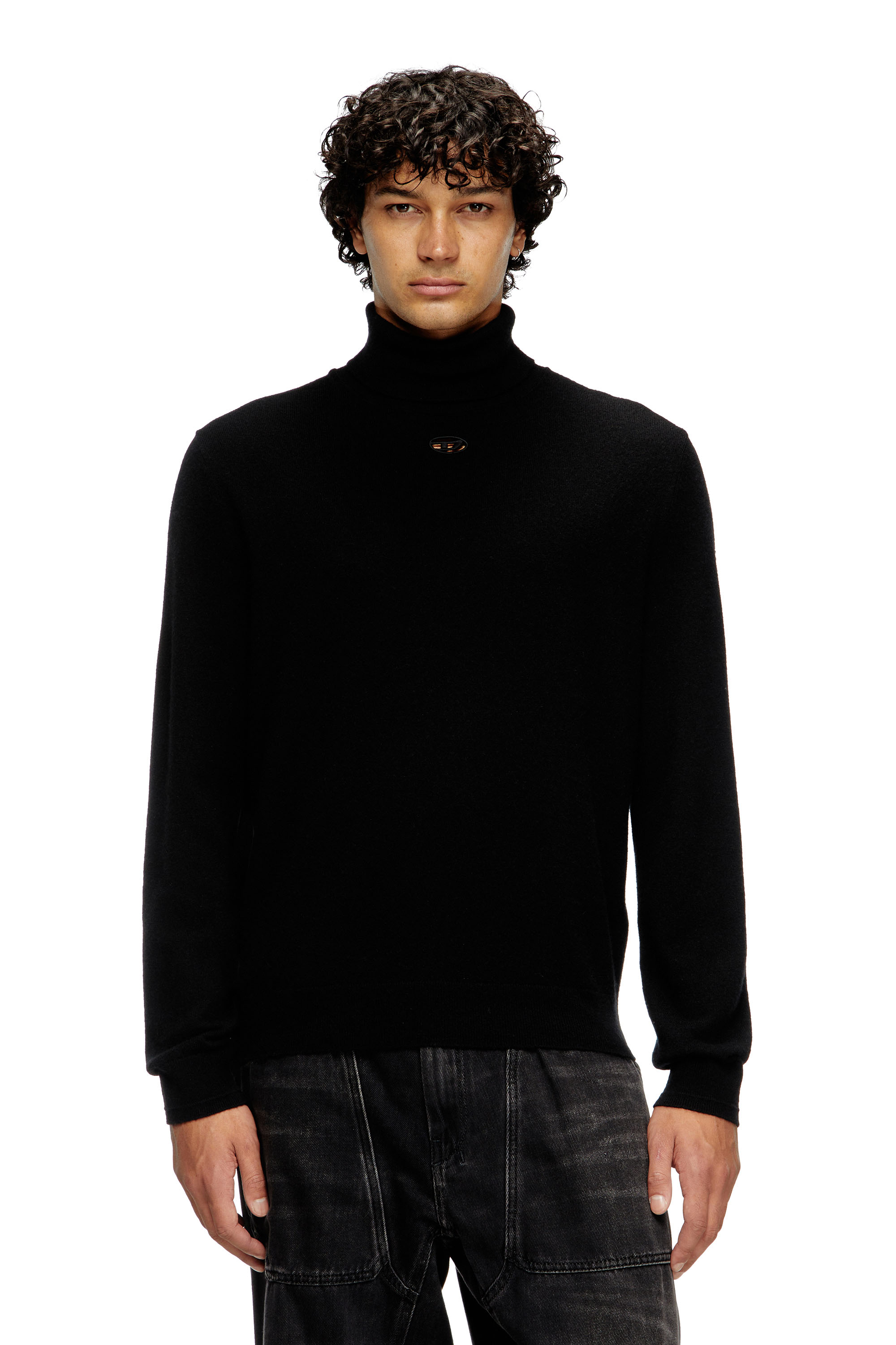 Diesel - K-VIERI-TN, Maglia dolcevita in lana e cotone Uomo in Nero - 1