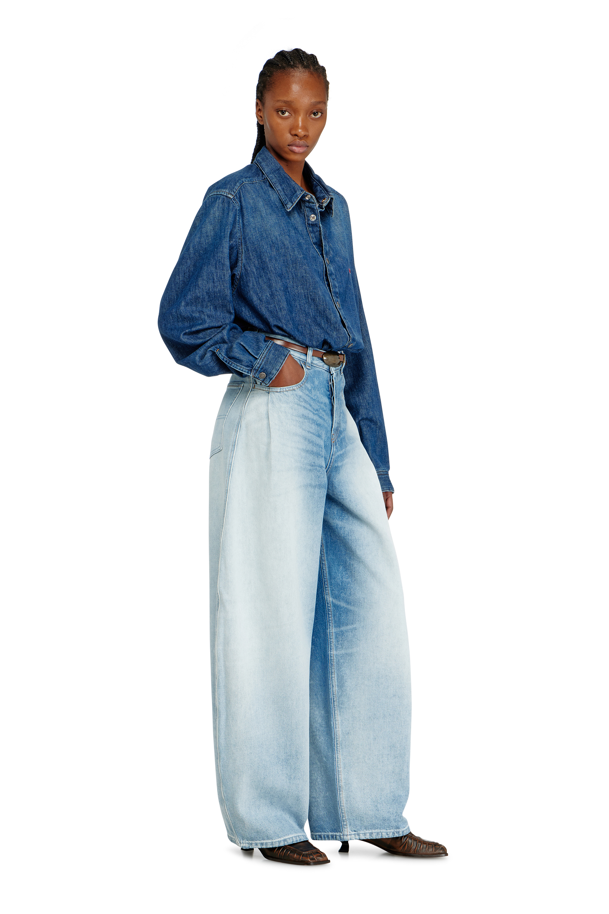 Diesel - Relaxed Jeans 1987 D-Khelz 007EE Donna, Blu Chiaro - Image 2