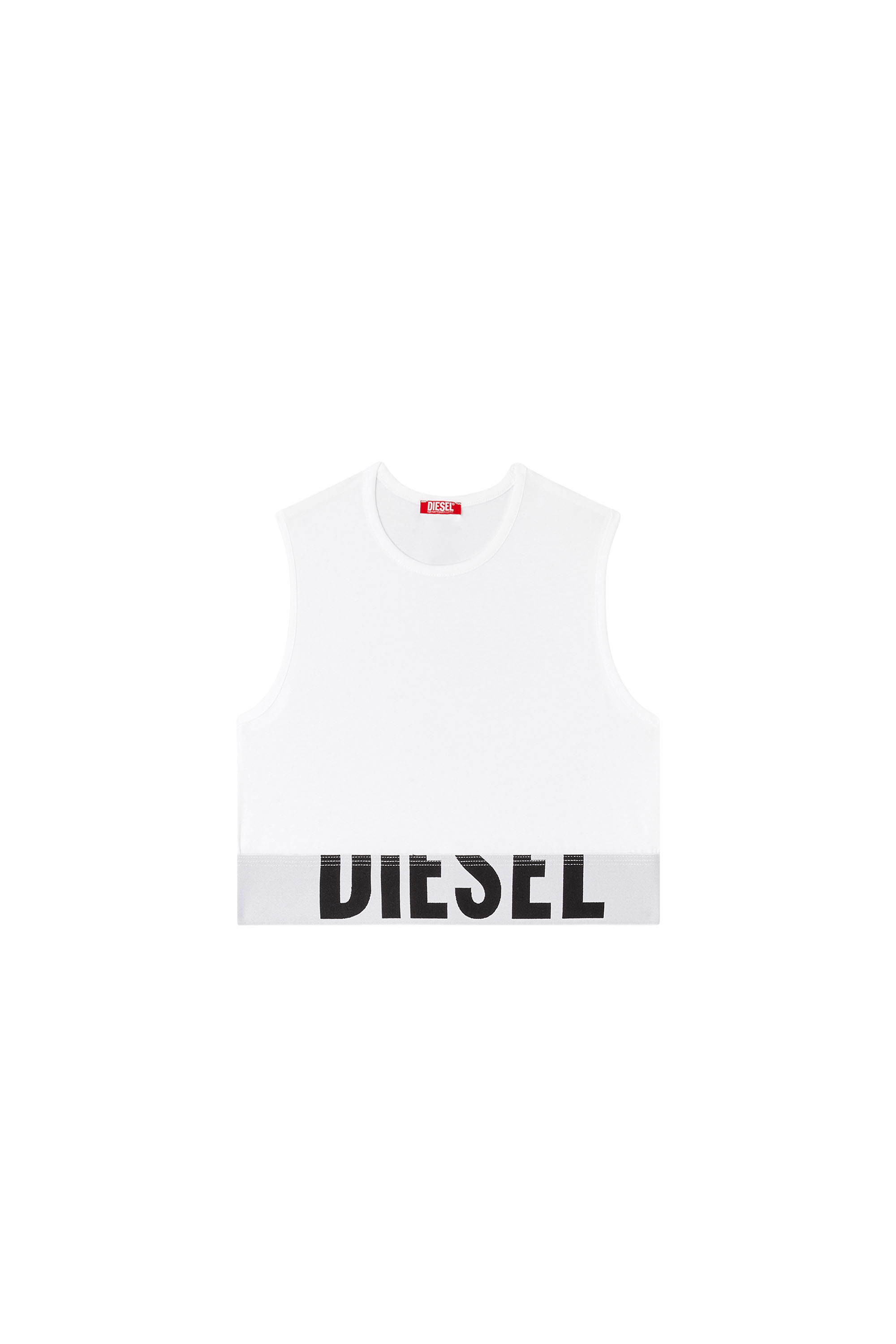 Diesel - ADA-D-POP, Crop top con logo tagliato Donna in Bianco - 4