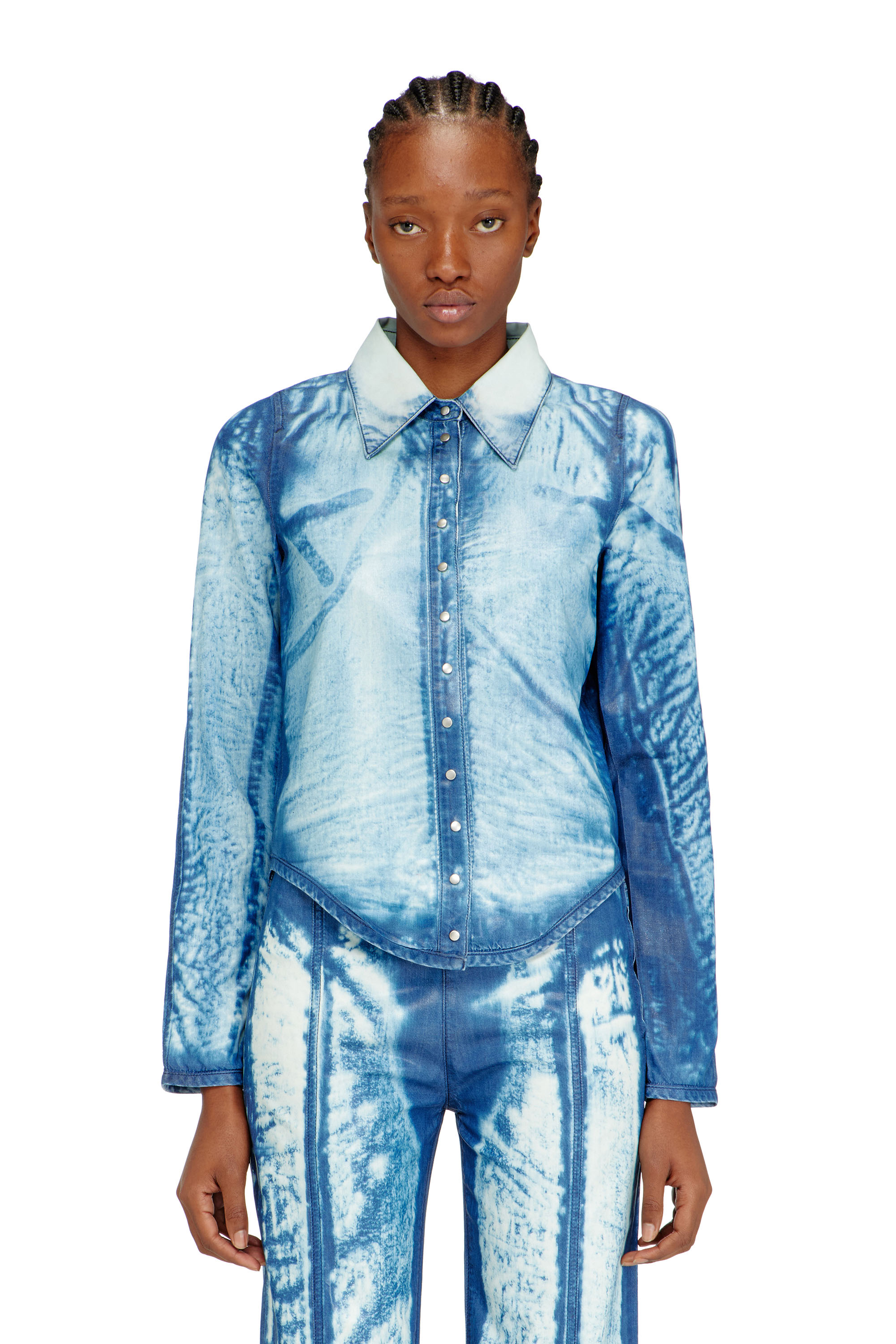 Diesel - DE-LYRIA-FSI, Camicia in denim lyocell effetto X-Ray Donna in Blu - 3