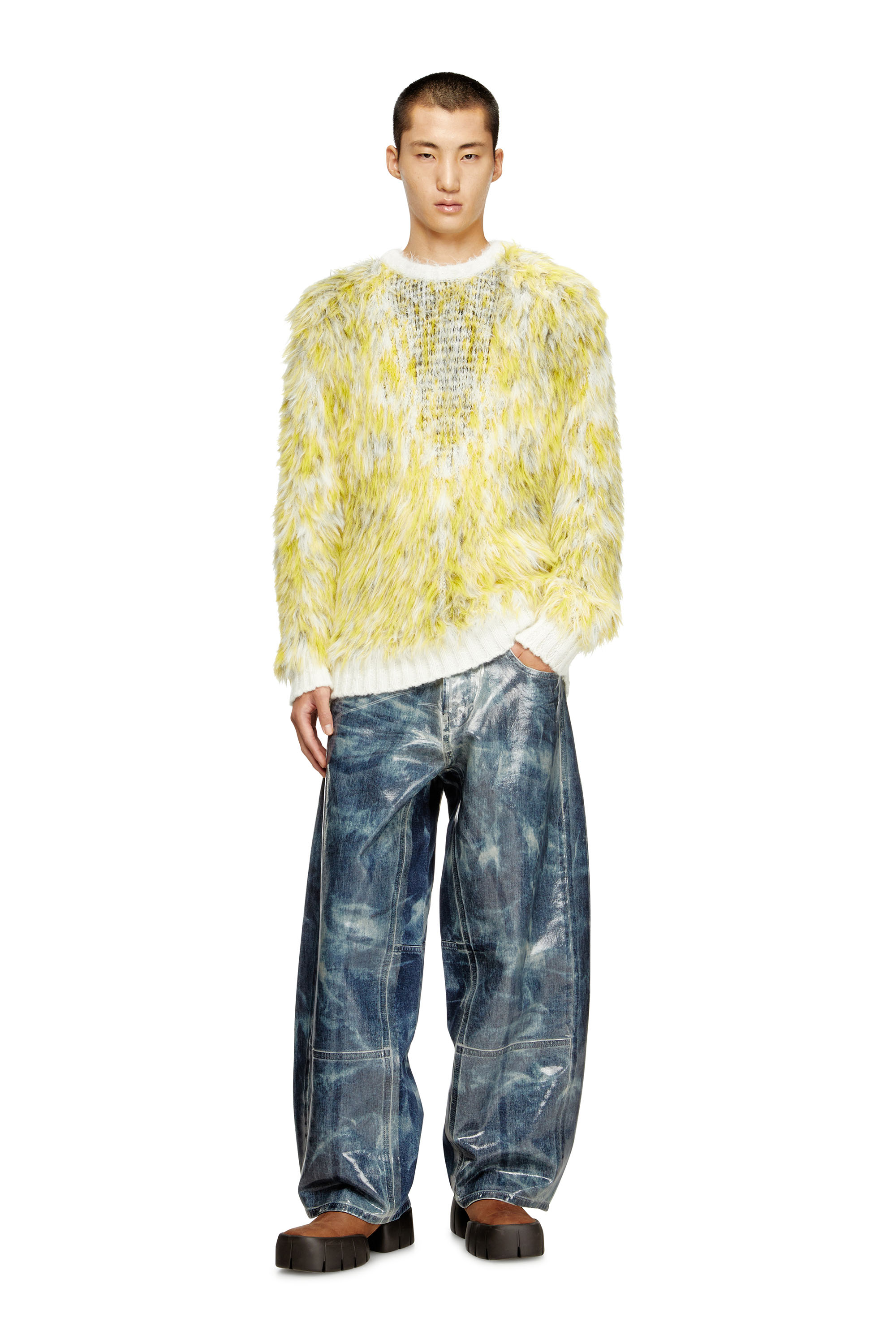 Diesel - K-ALLEN, Maglione fluffy in tessuto jacquard lavorato a maglia Uomo in Multicolor - 2