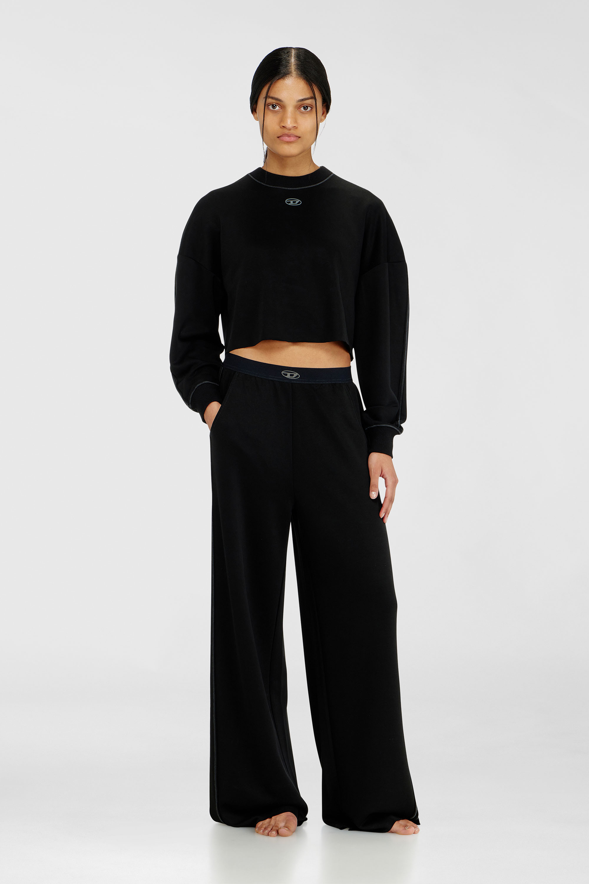 Diesel - ALYSA-UTLT, Pantaloni da tuta in scuba stretch leggero Donna in Nero - 1