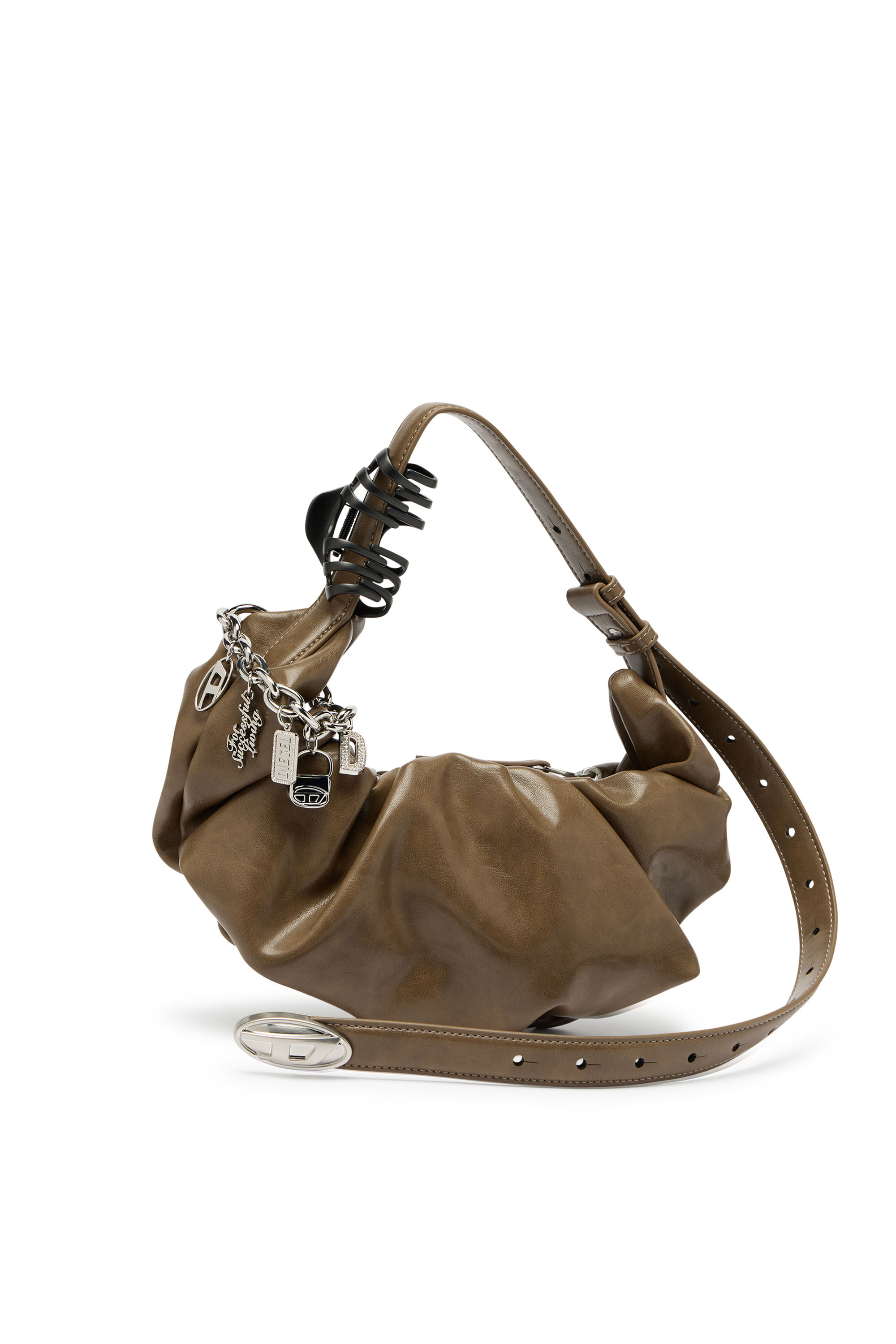 Diesel - GRAB-D HOBO S, Grab-D-Borsa hobo a mano piccola arricciata Donna in Marrone - 6