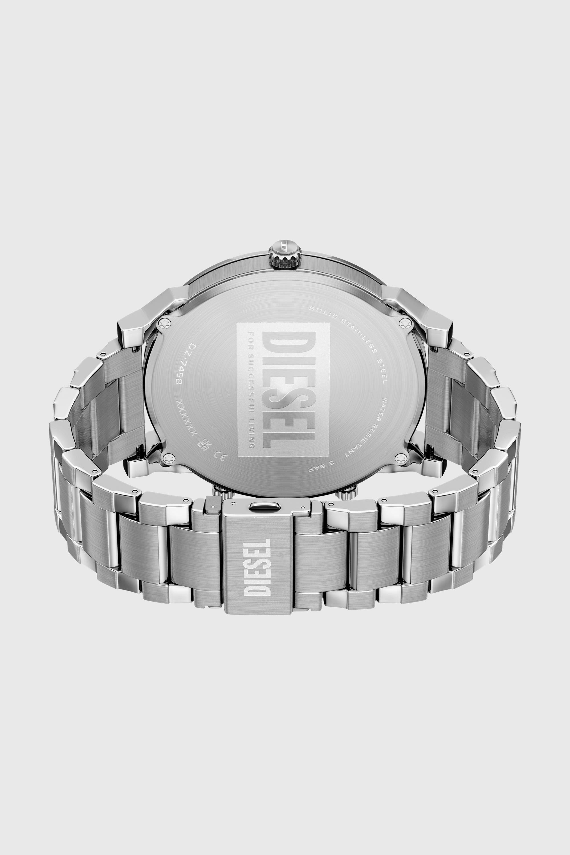 Diesel - DZ7498 WATCH, Man's Mr. Daddy Slim date stainless steel watch in Silver - 4