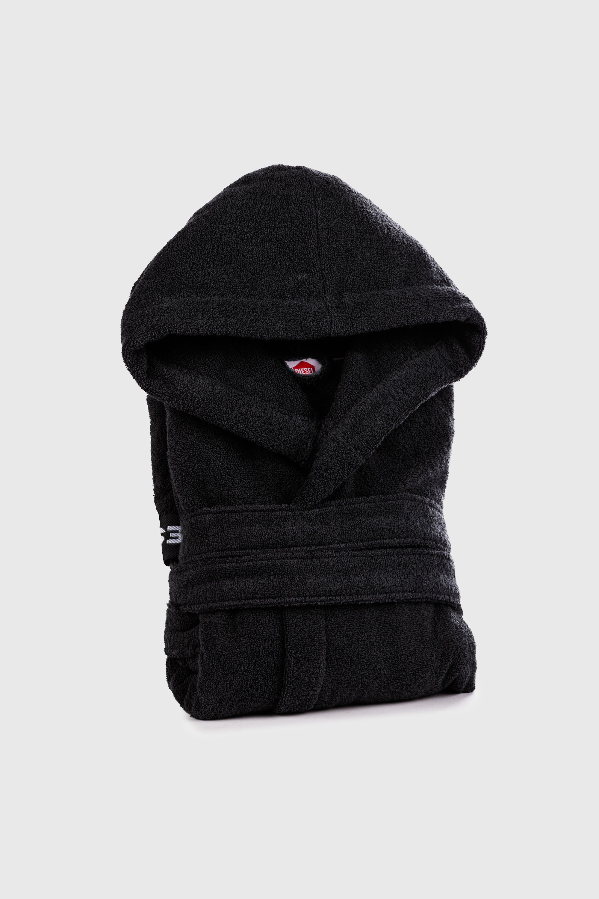 Diesel - 1015105 LOGO-COTTON BATHROBE SIZE S BLAC, Accappatoio in Spugna di Cotone, taglia S Unisex in Nero - 1