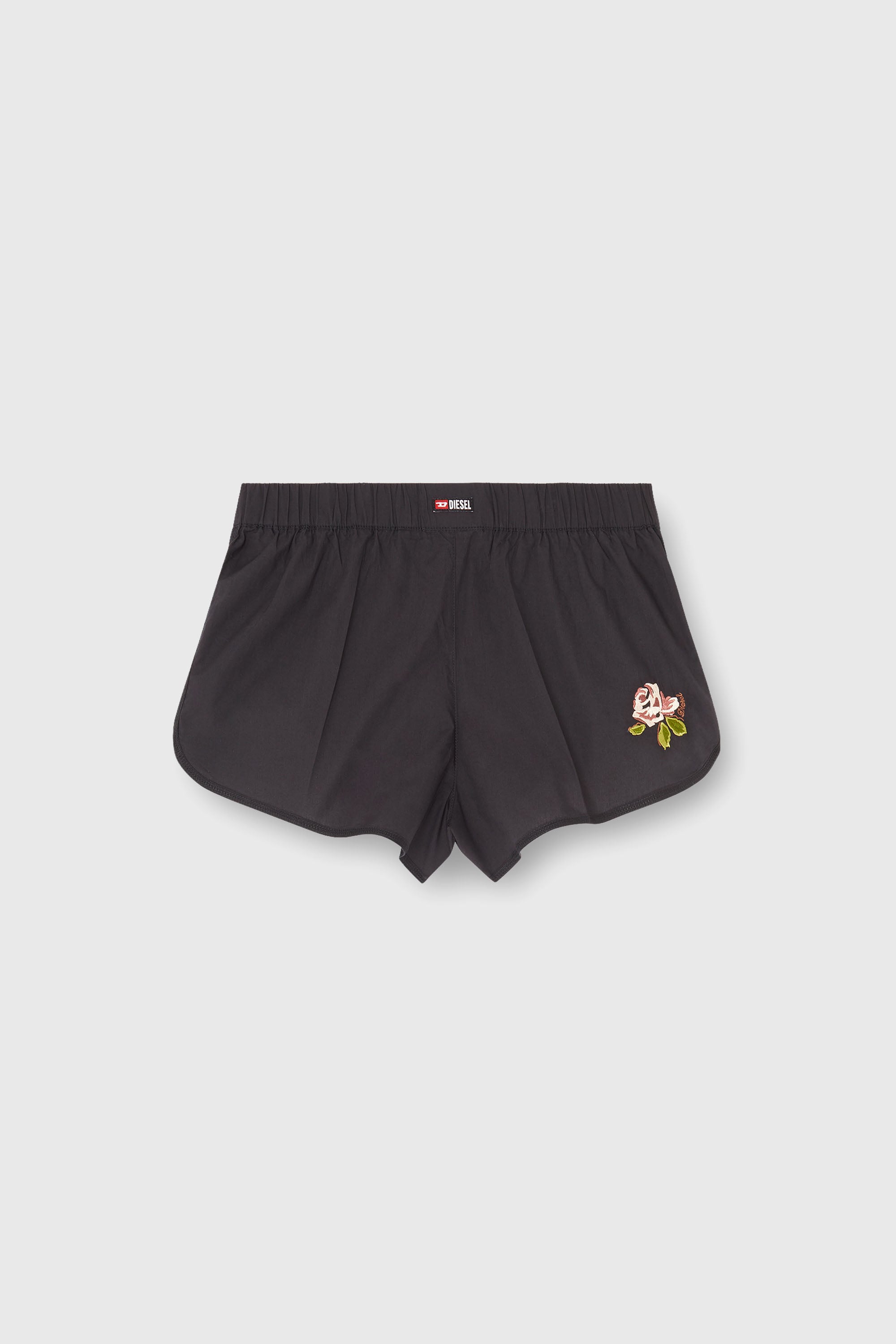 Diesel - ELOISE-D-CORE, Boxer in cotone con ricamo floreale Donna in Nero - 2