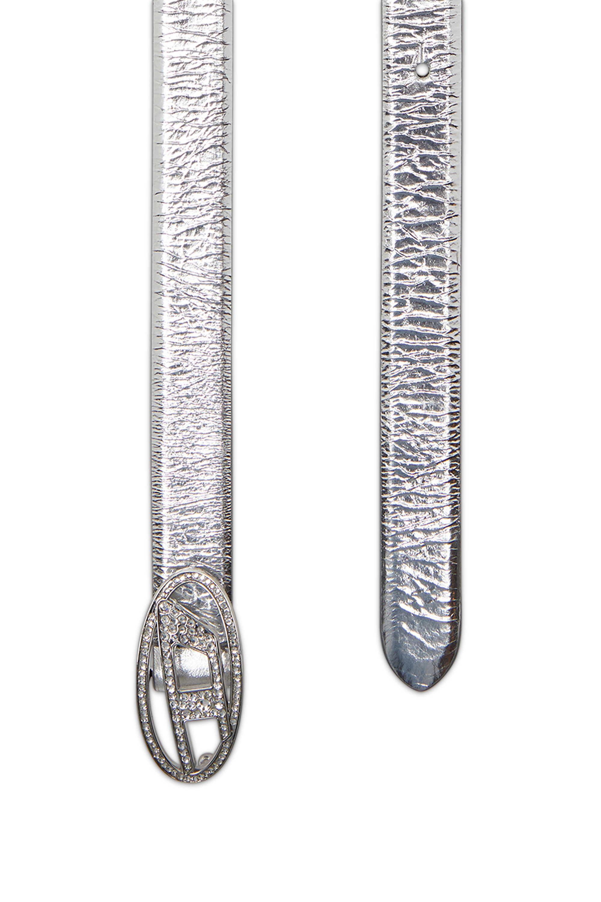 Diesel - B-1DR STRASS 20, Cintura in pelle di 2 cm con fibbia di cristallo Donna in Argento - 2