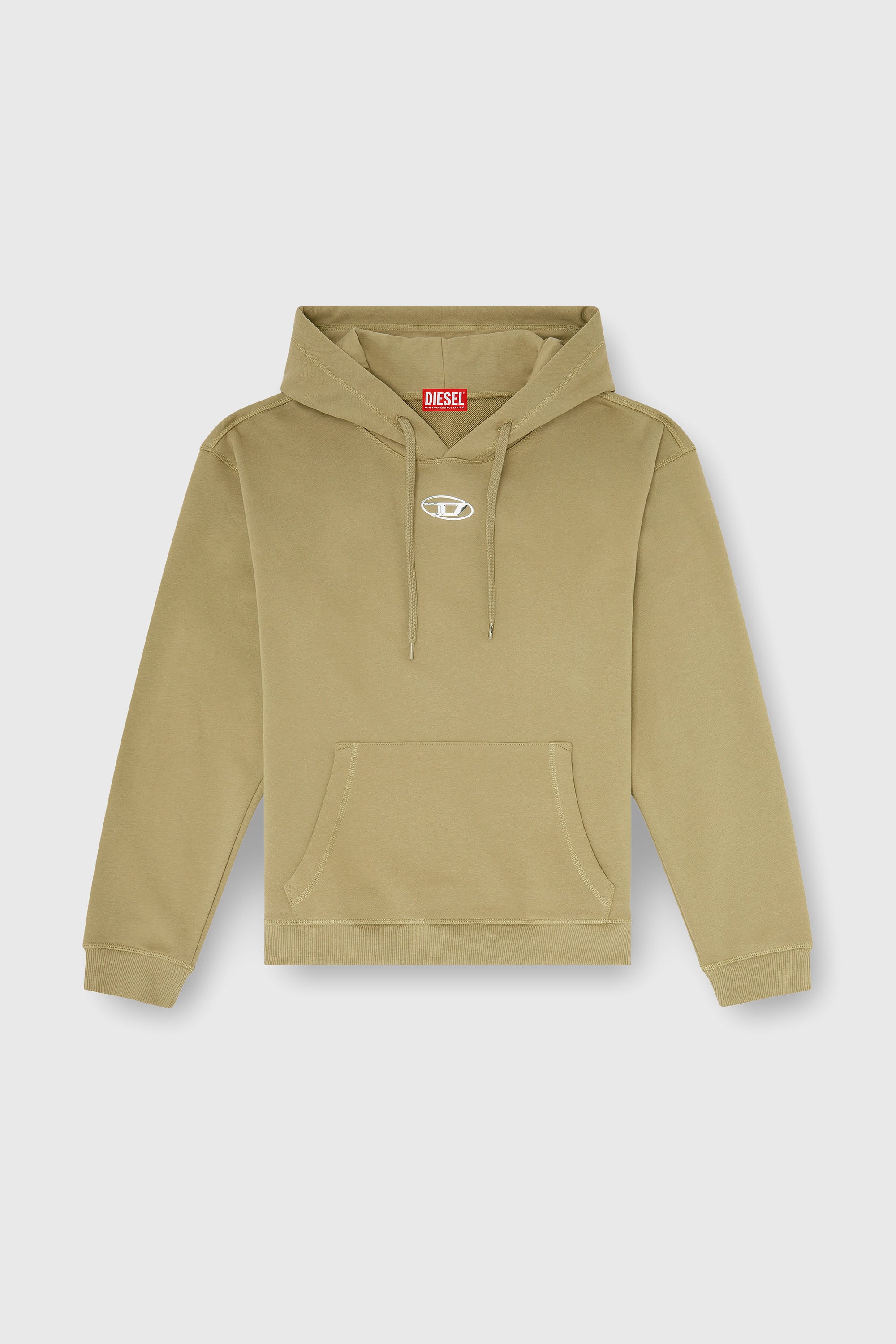 Diesel - S-NORM-HOOD-IOD, Felpa di cotone con Oval D metallico Uomo in Verde - 2