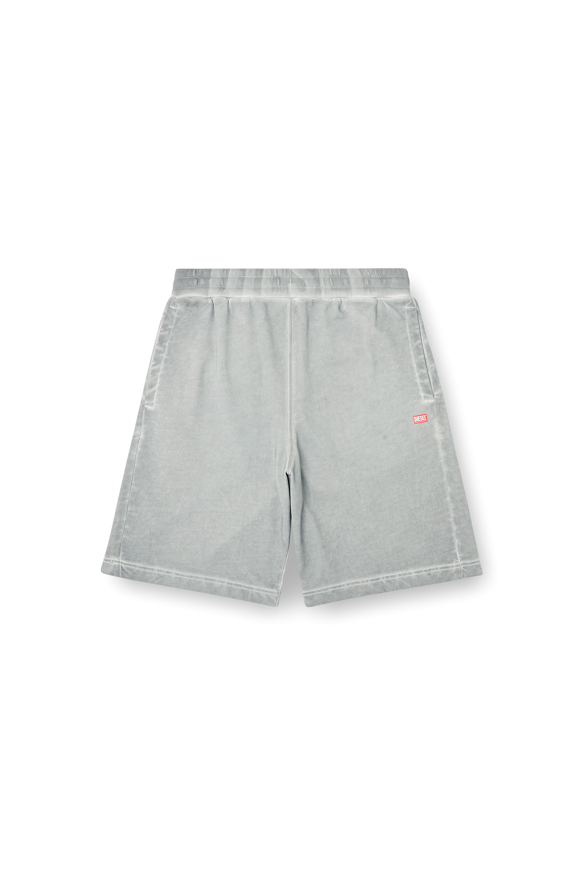 Diesel - P-CROWN-V1, Shorts felpati con tintura pigmentata Uomo in Grigio - 2