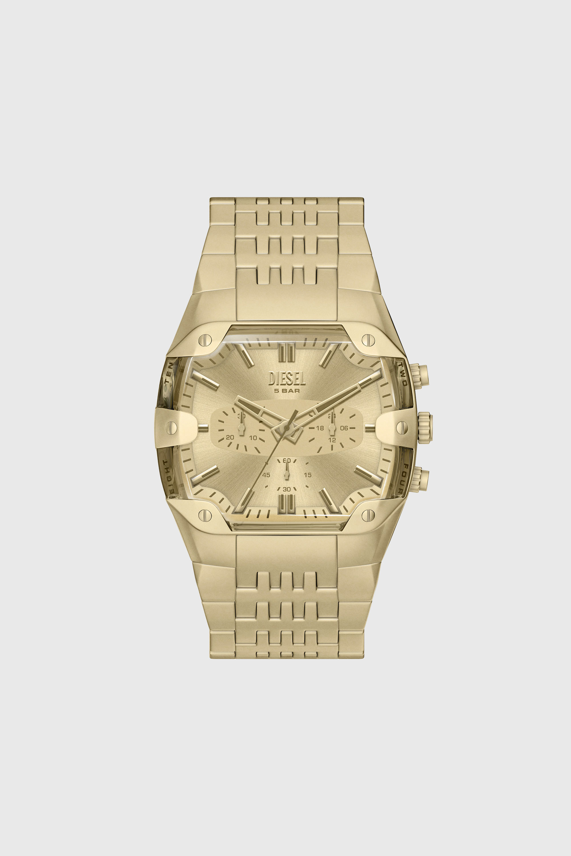 Spiked Cushion gold-tone stainless steel watch