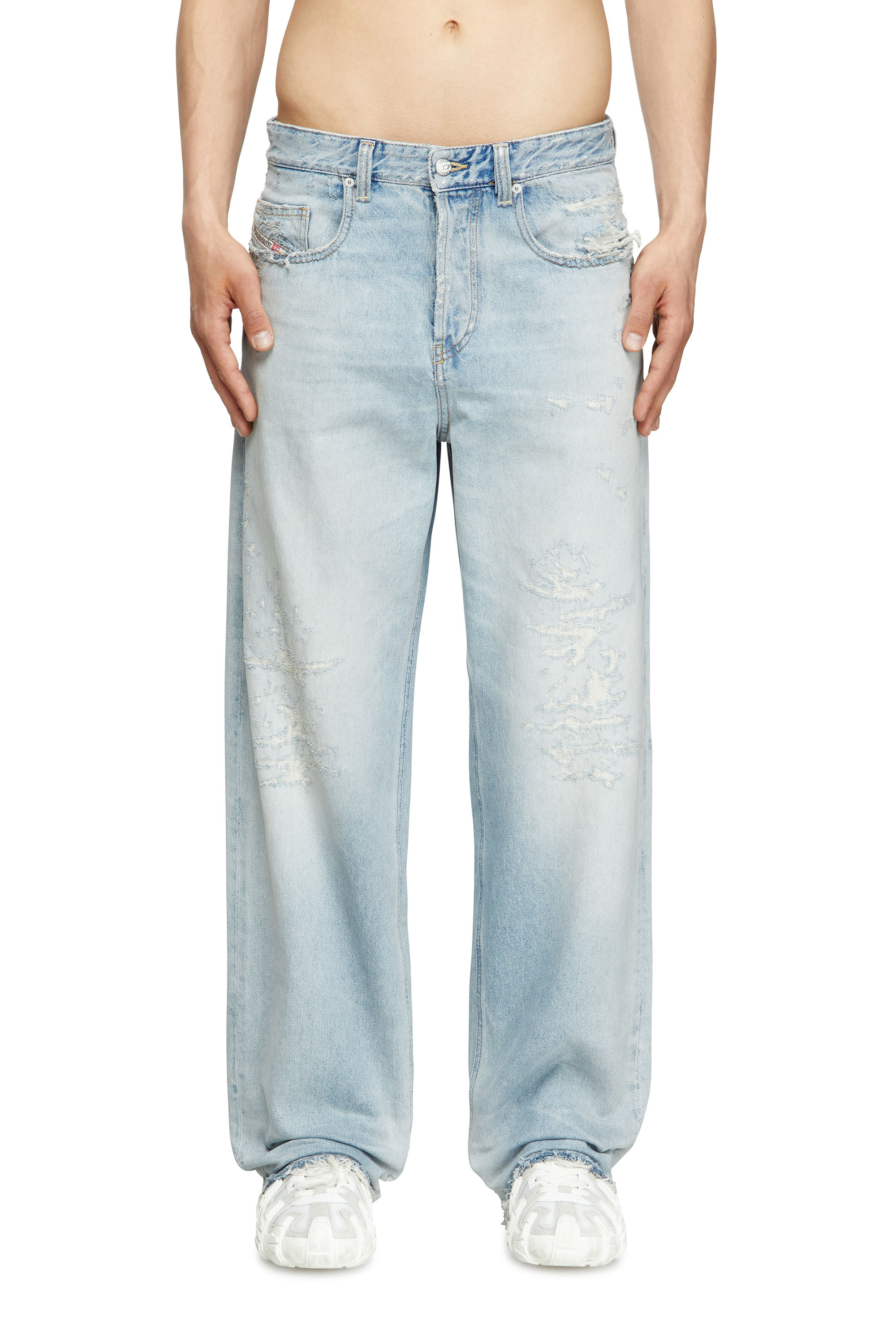 Diesel - Relaxed Jeans 2001 D-Macro 09M53 Uomo, Blu Chiaro - Image 1