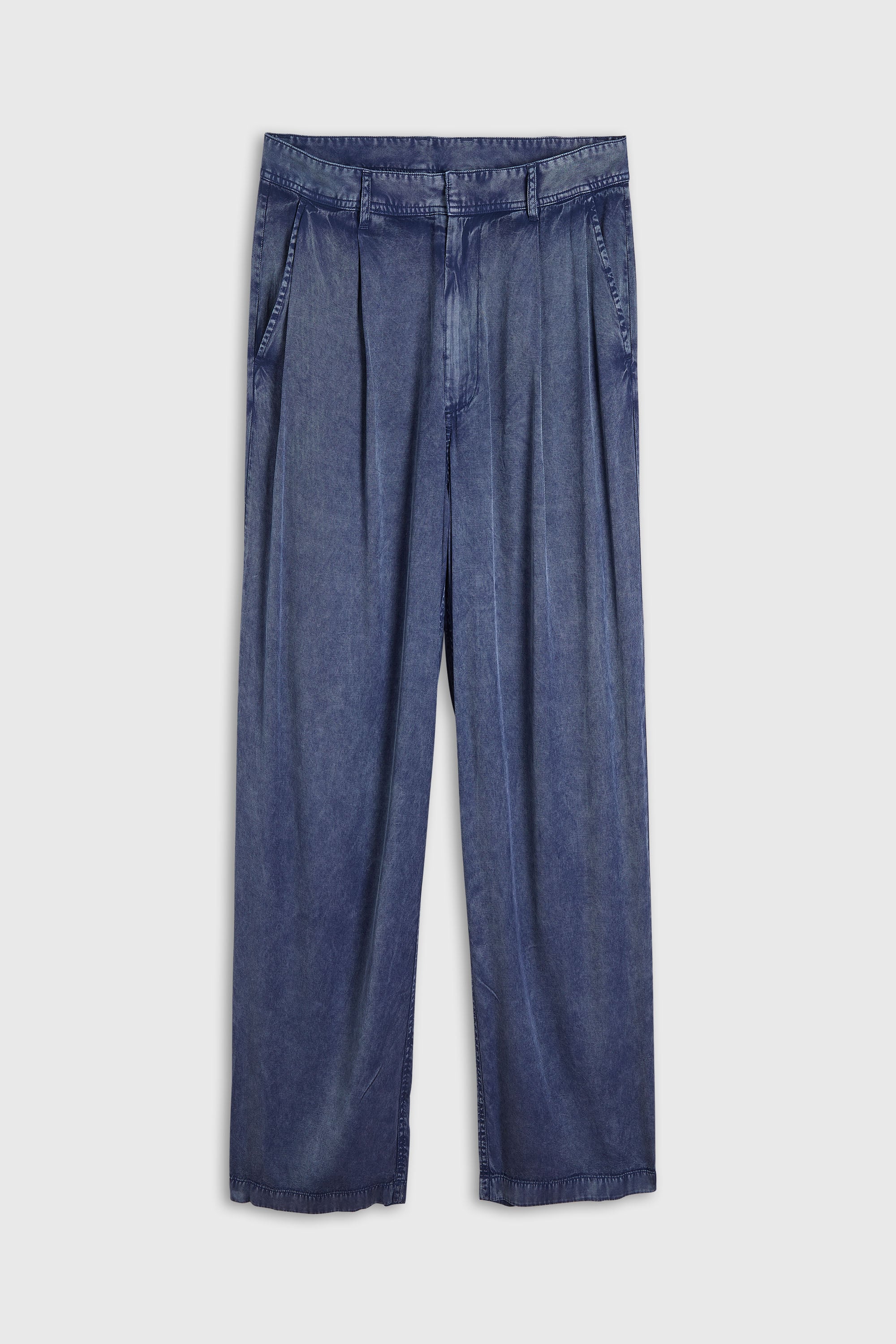 Diesel - P-FAUST-NIBC, Pantaloni wide-leg in viscosa effetto denim Uomo in Blu - 2
