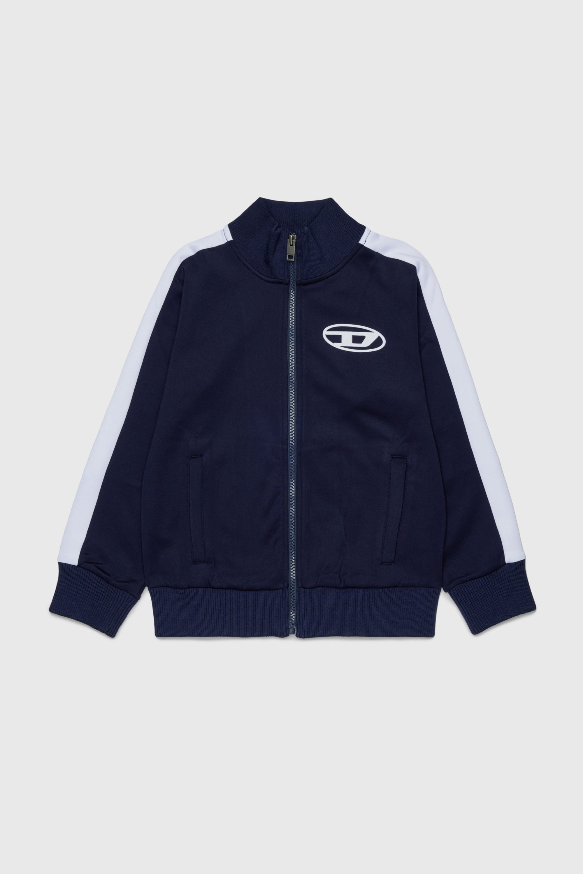 Diesel - SBOS, Track jacket con logo Oval D Uomo in Blu - 1