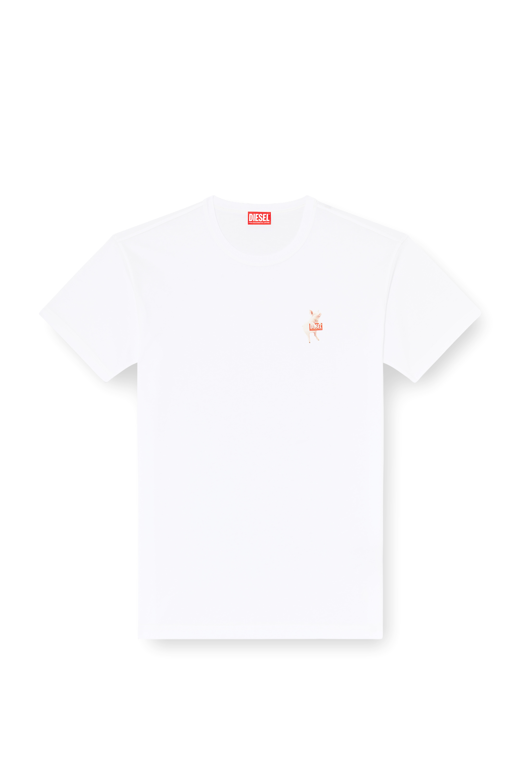 Diesel - T-NORM-V4, T-shirt con piccola stampa e logo Uomo in Bianco - 3