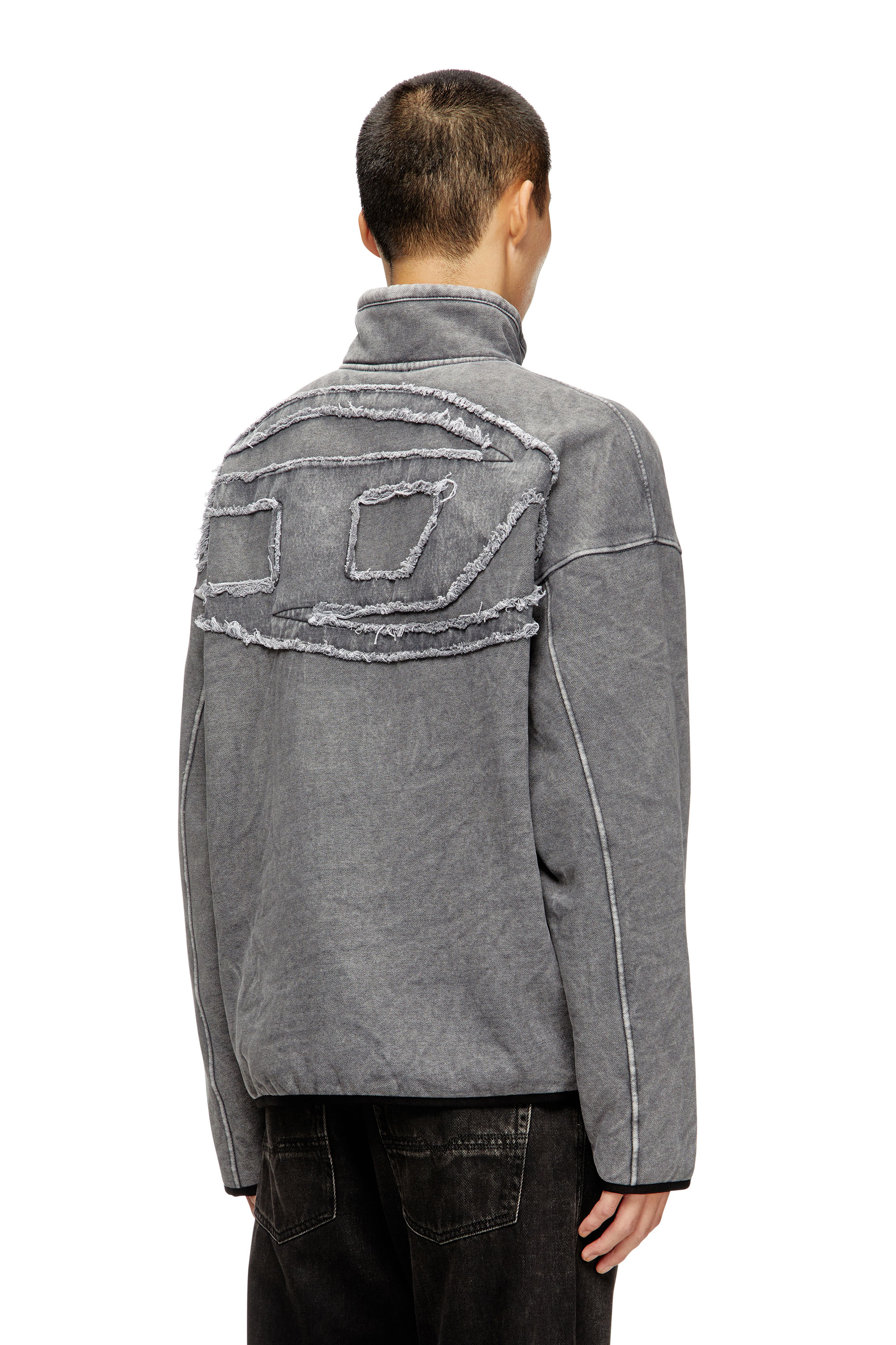 Diesel - S-BATY-NEW, Felpa con chiusura a zip e rivestimento interno Uomo in Grigio - 4