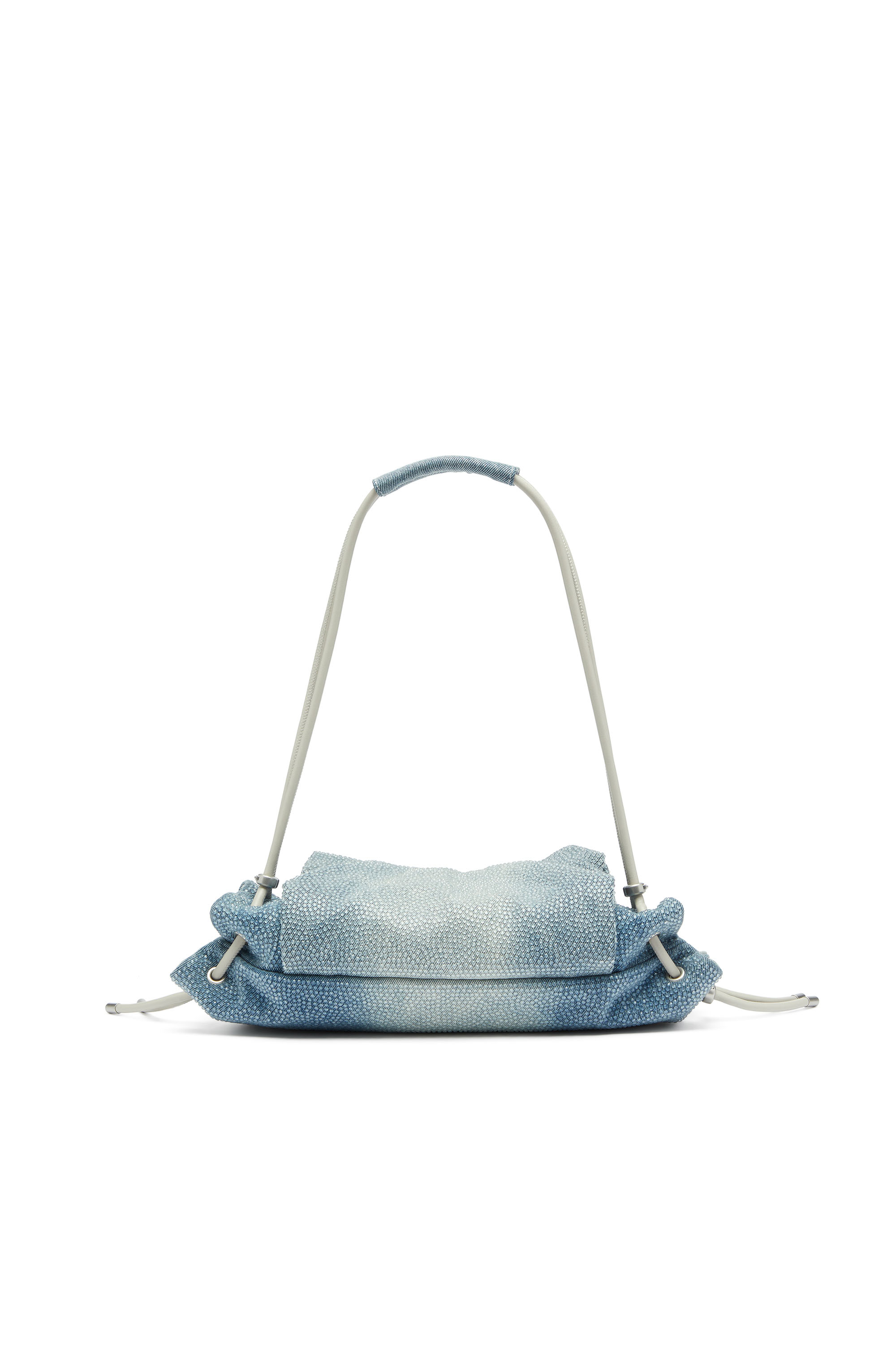 Diesel - SCRUNCH-D SHOULDER S, Scrunch-D - Borsa a spalla in denim con cristalli trasparenti Donna in Blu - 2