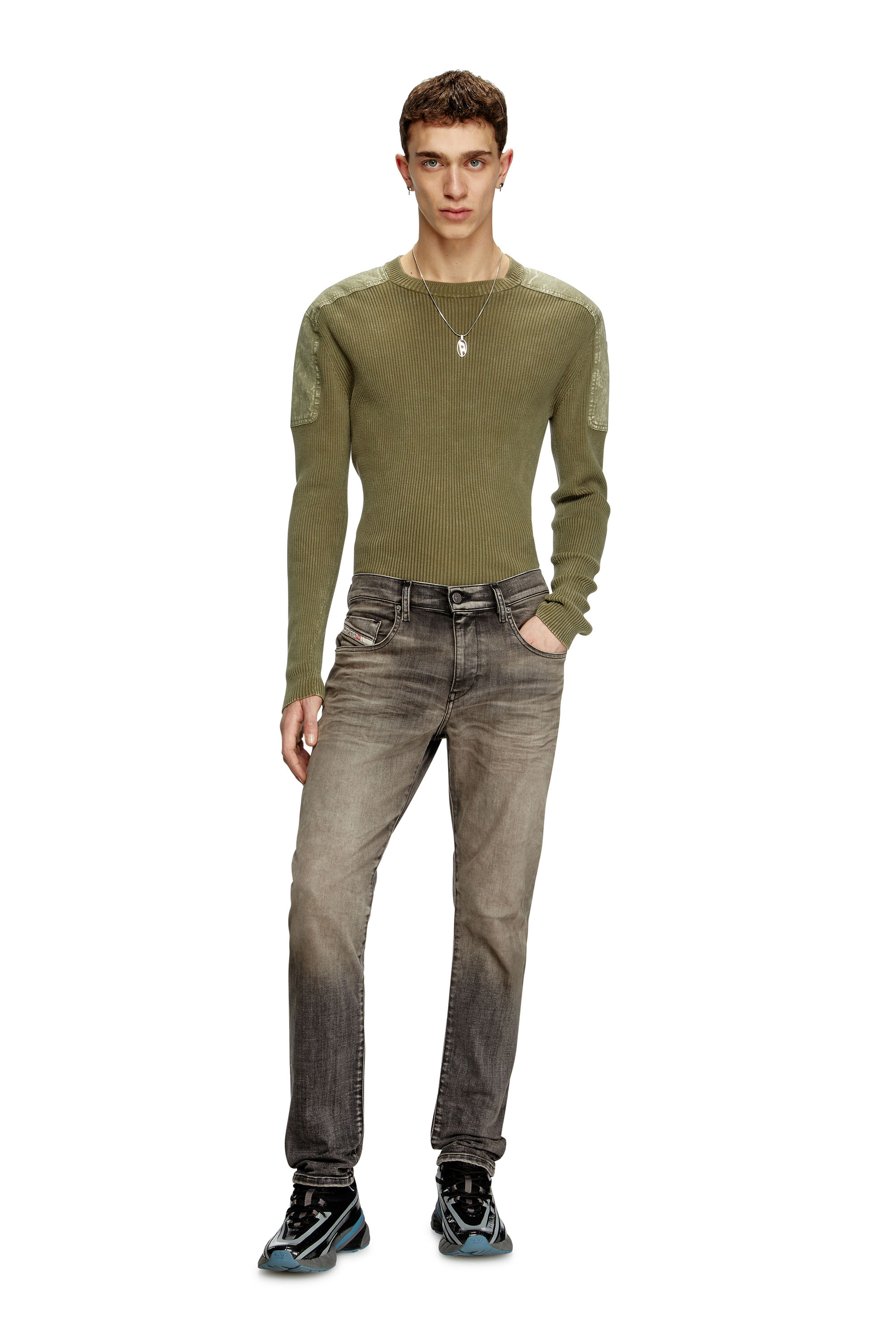 Diesel - Slim Jeans 2019 D-Strukt 09L39 Uomo, Grigio Chiaro - Image 2