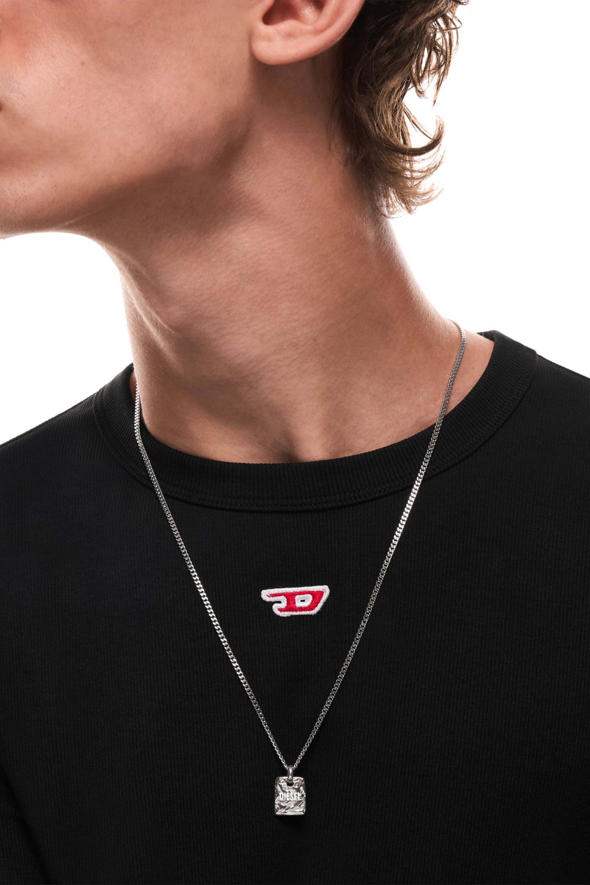Diesel - DX1734040, Collana con pendente in acciaio inox Unisex in Argento - 3
