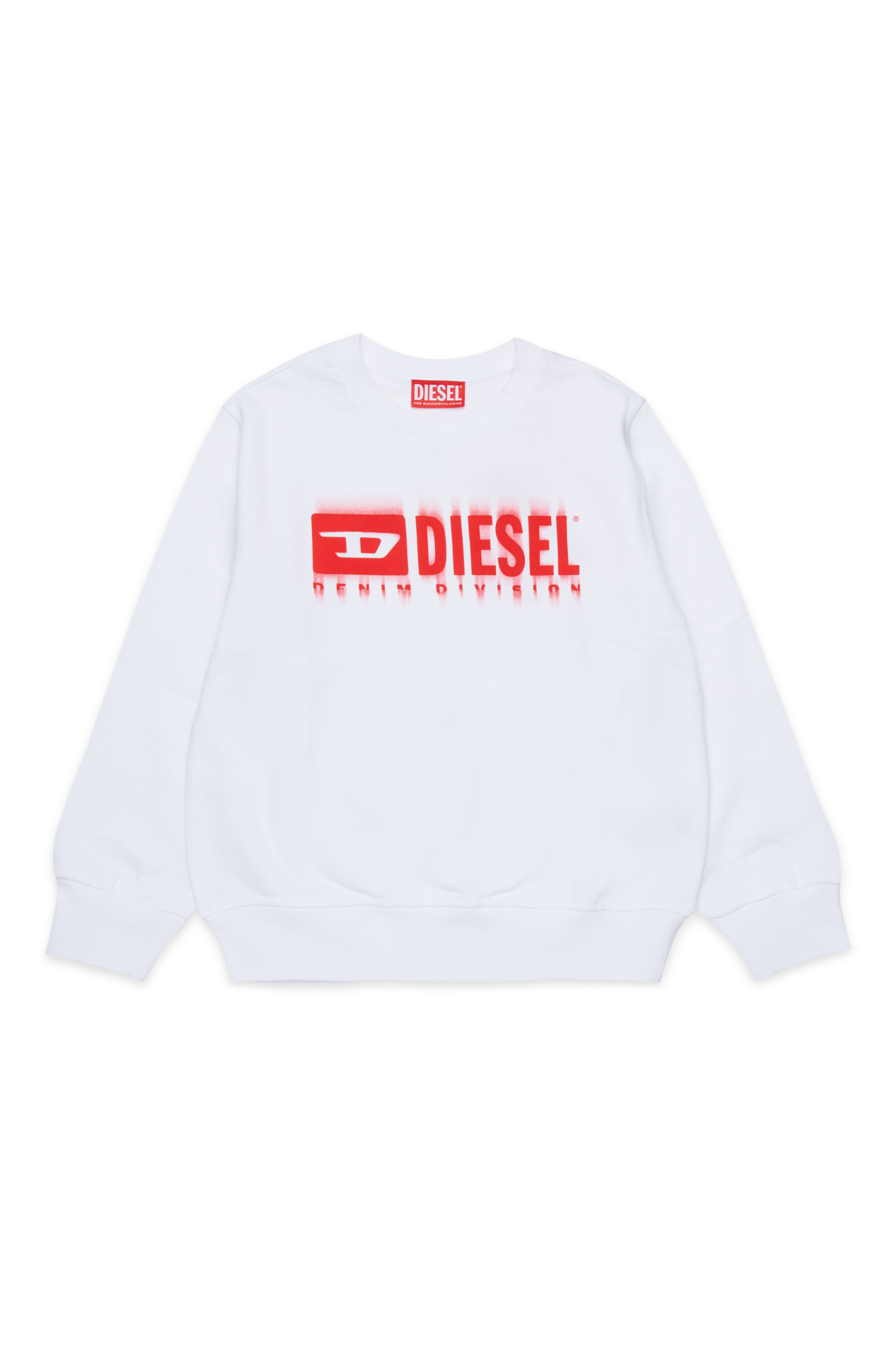 Diesel - SGINNL8 OVER, Felpa con logo sbavato Uomo in Bianco - 1