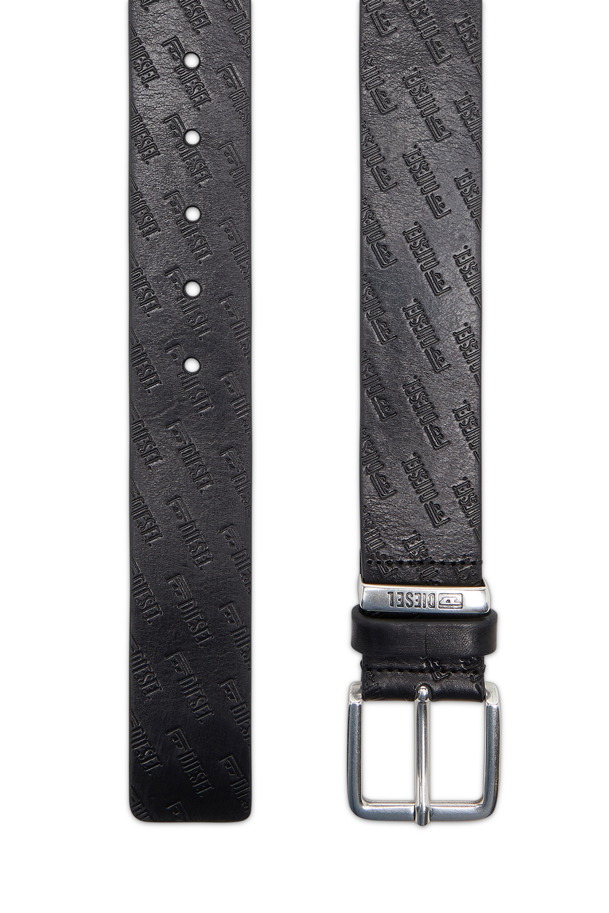 Diesel - B-MONOGRAM DSL, 4 cm cintura in pelle con logo Diesel all-over embossato Uomo in Nero - 2