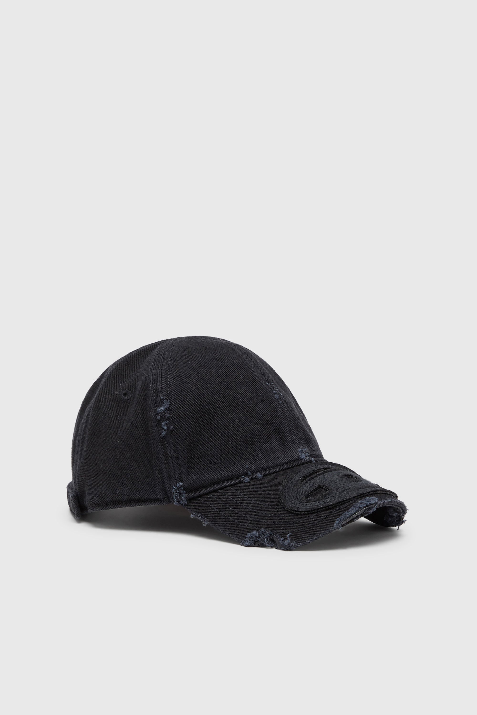 Diesel - C-BIGDOV, Cappellino in twill di cotone con dettagli distressed Uomo in Nero - 1
