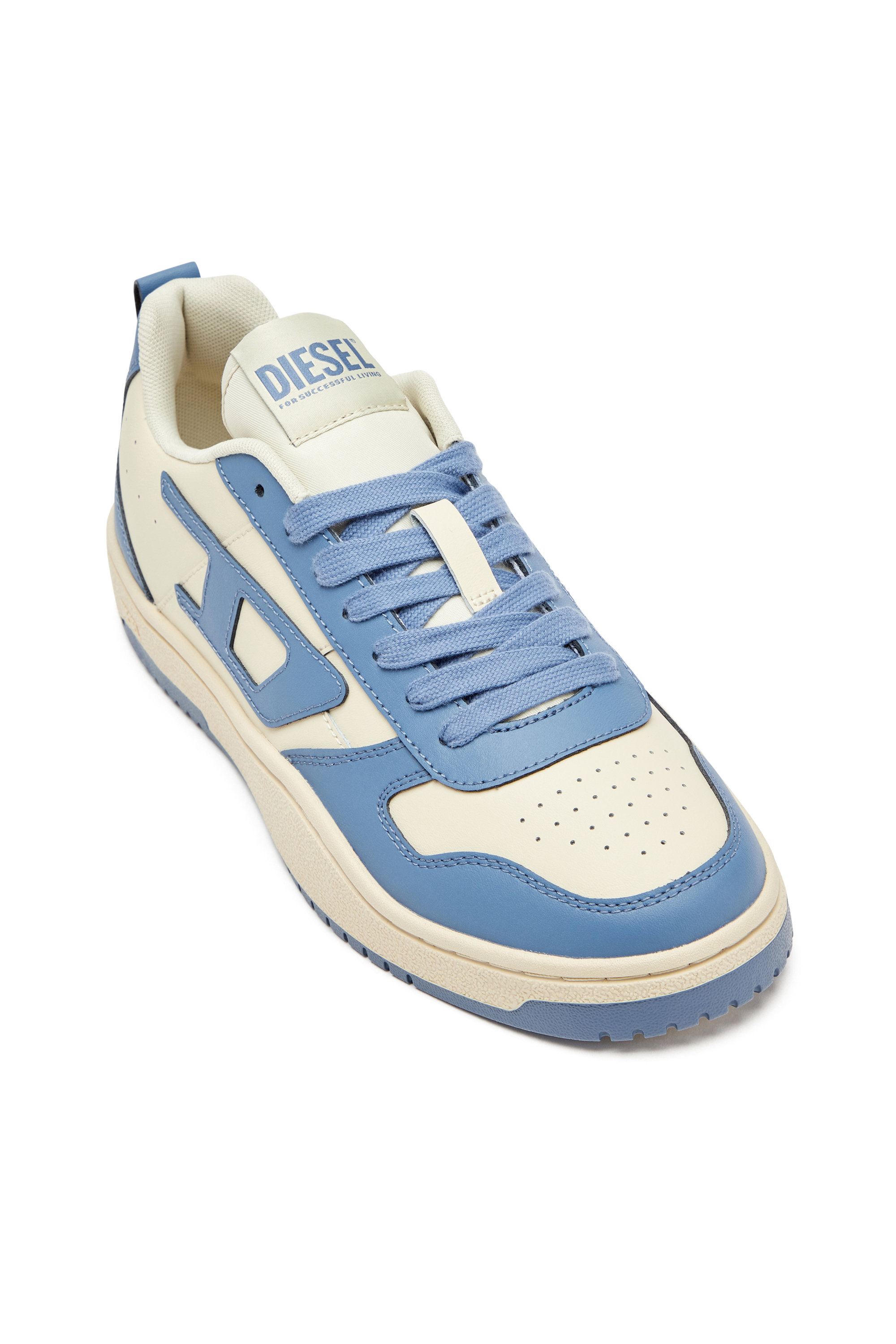 Diesel - S-UKIYO V2 LOW, Man's S-Ukiyo Low-Low-top sneakers in leather and nylon in Blue/White - 6