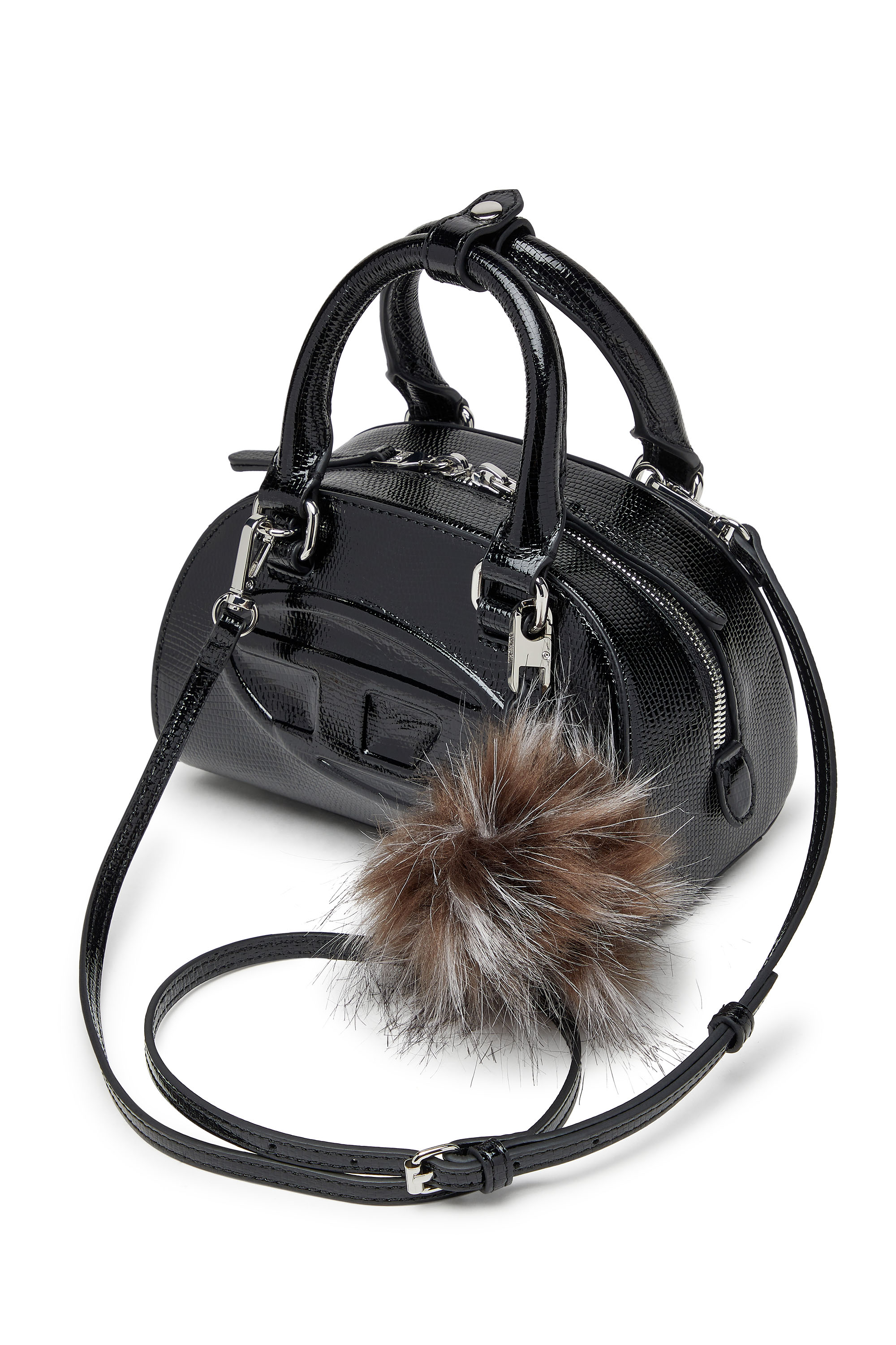 Diesel - 1DR DOME CROSSBODY, 1DR Dome-Borsa bowling mini in pelle embossed Donna in Nero - 5